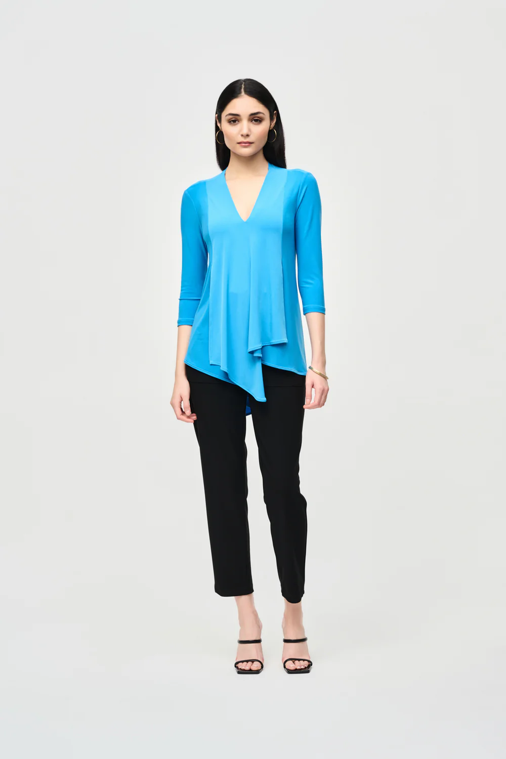 Joseph Ribkoff French Blue Asymmetric Tunic Style 161066S24 - Image 3