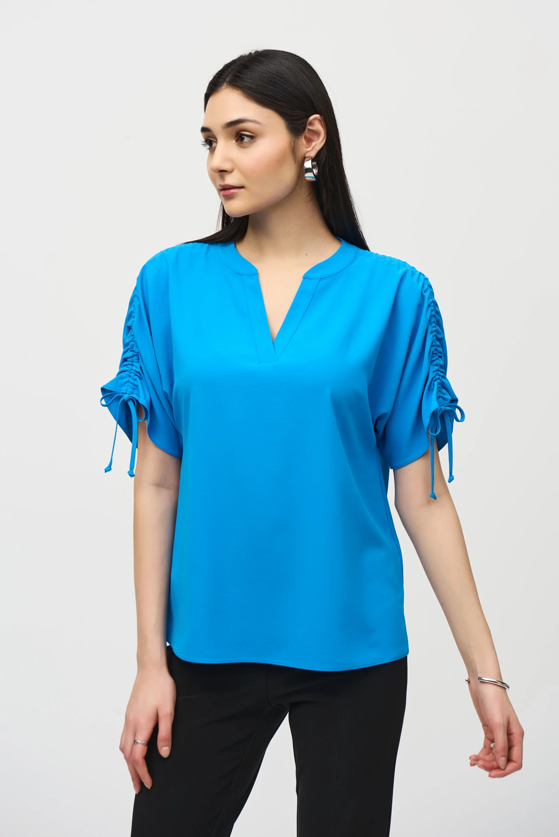 Joseph Ribkoff French Blue Boxy Top Style 242085 - Image 2