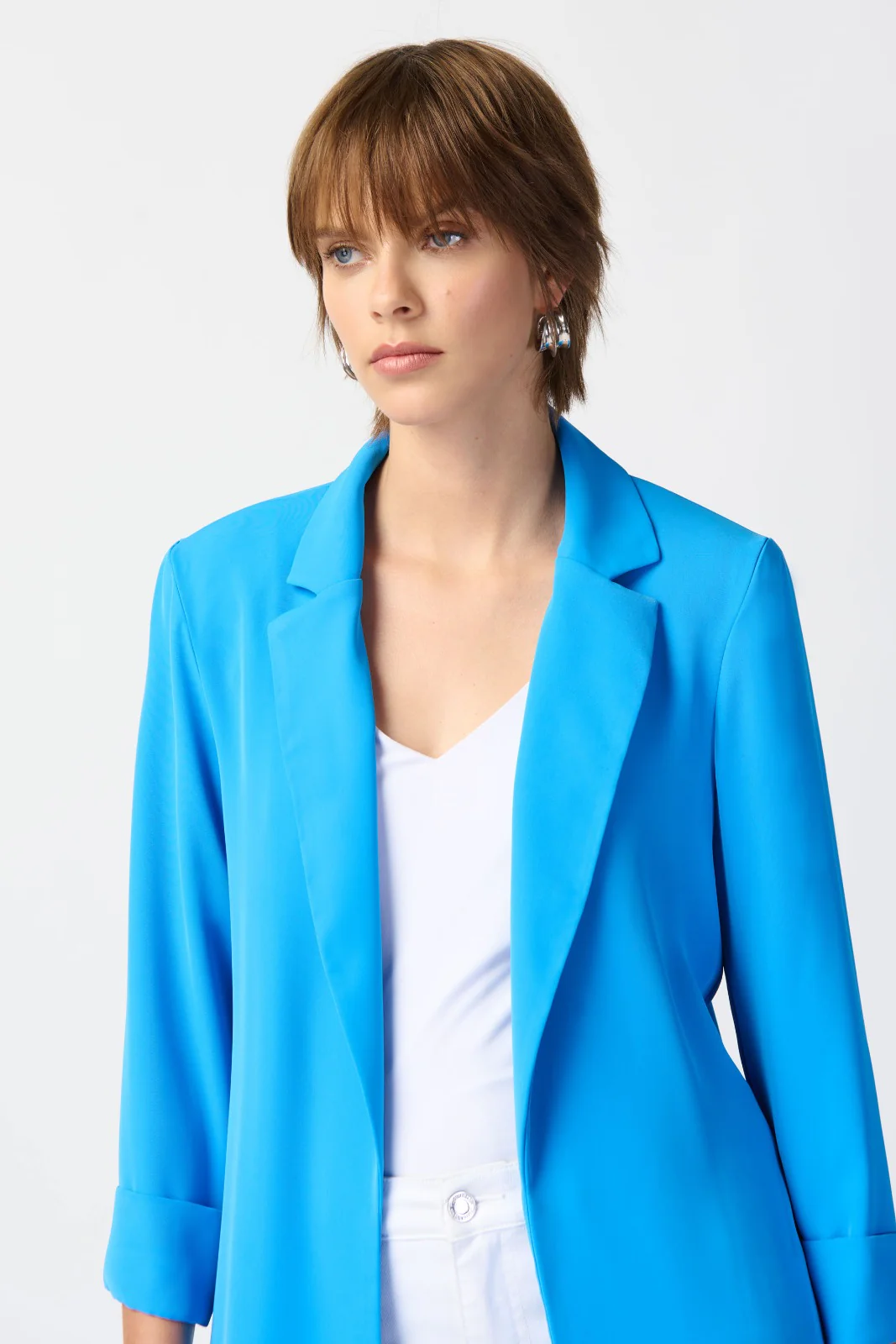 Joseph Ribkoff French Blue Classic Long Blazer Style 211361 - Image 3