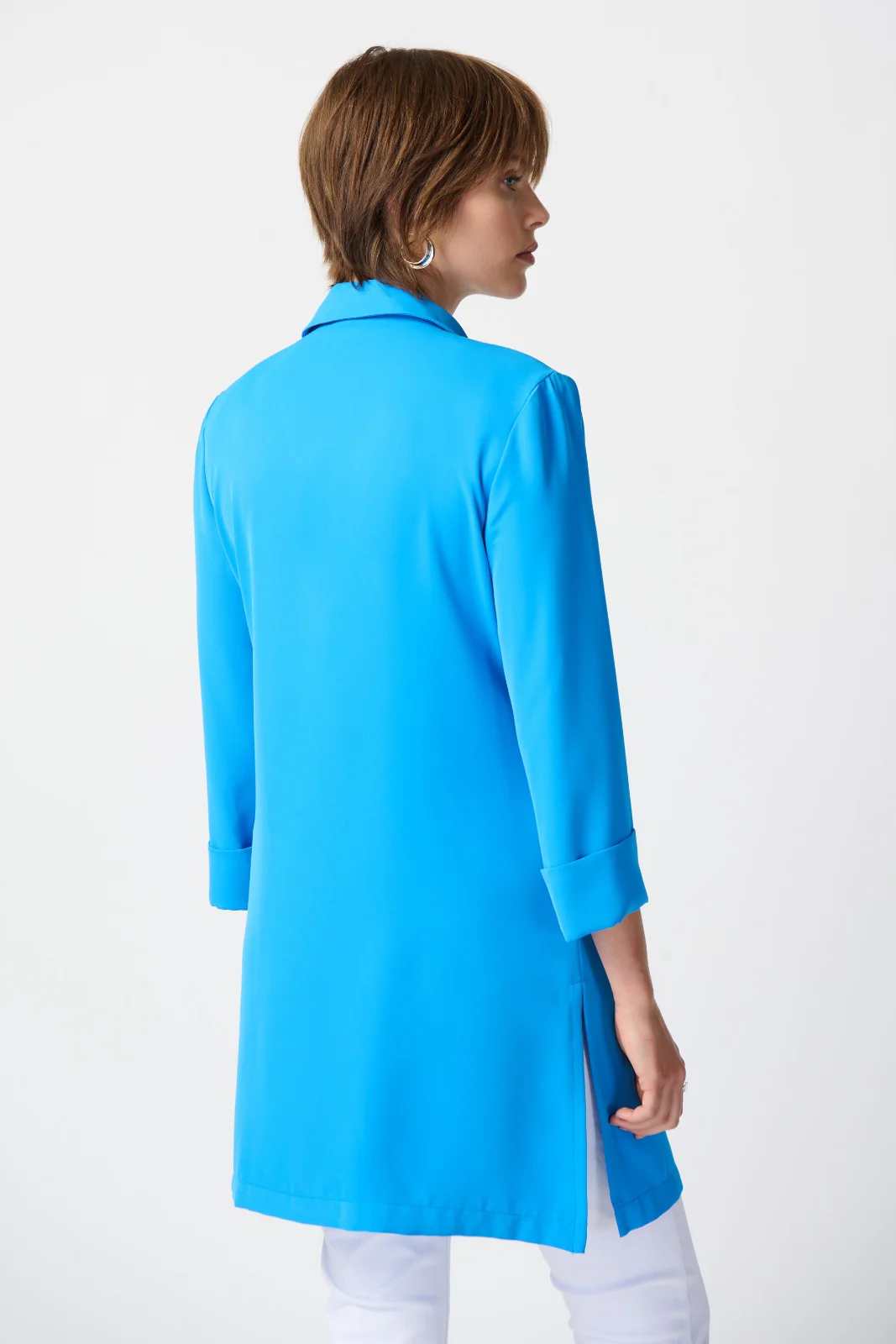 Joseph Ribkoff French Blue Classic Long Blazer Style 211361 - Image 4