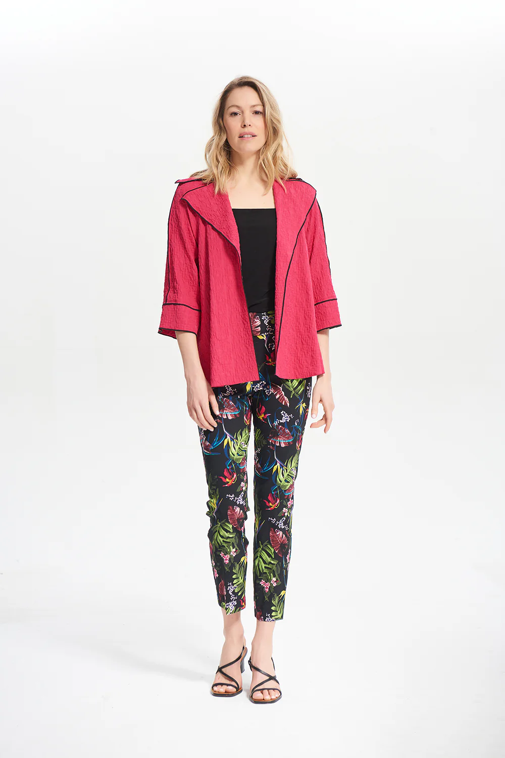 Joseph Ribkoff Fuchsia Constrast Trim Jacket Style 212045