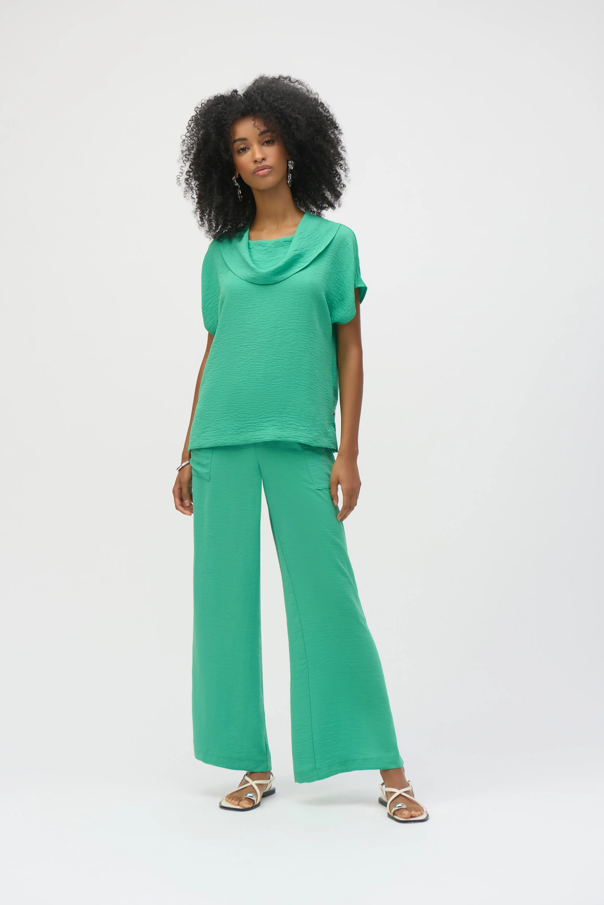 Joseph Ribkoff Gauze Cowl Neck Straight Top Style 252055