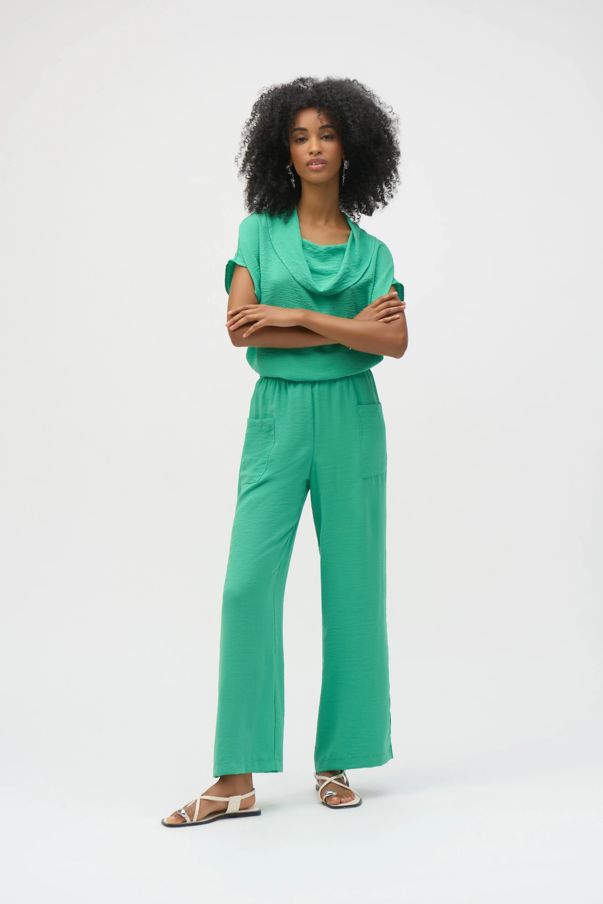 Joseph Ribkoff Gauze Cowl Neck Straight Top Style 252055 - Image 5