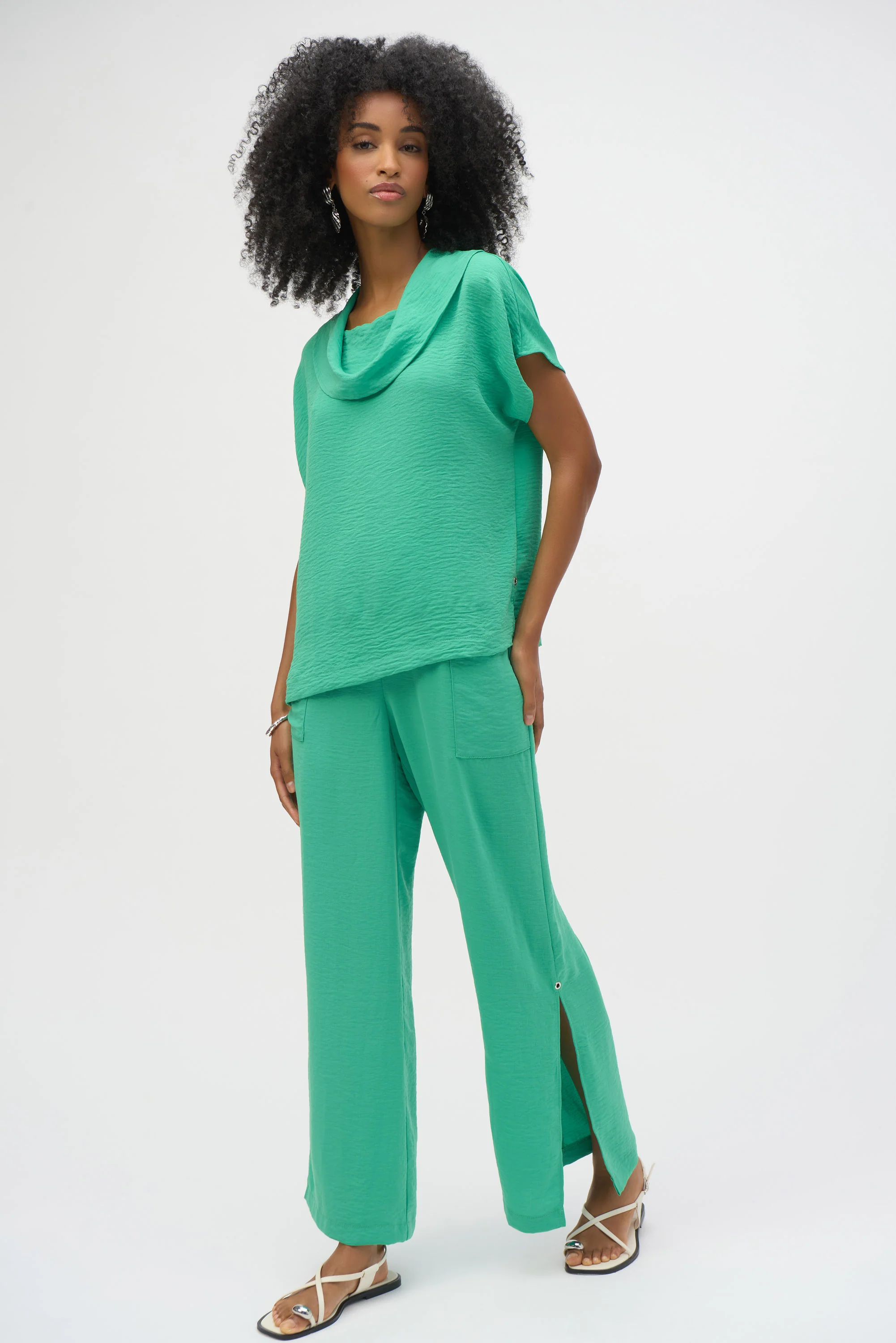 Joseph Ribkoff Gauze Cowl Neck Straight Top Style 252055 - Image 6