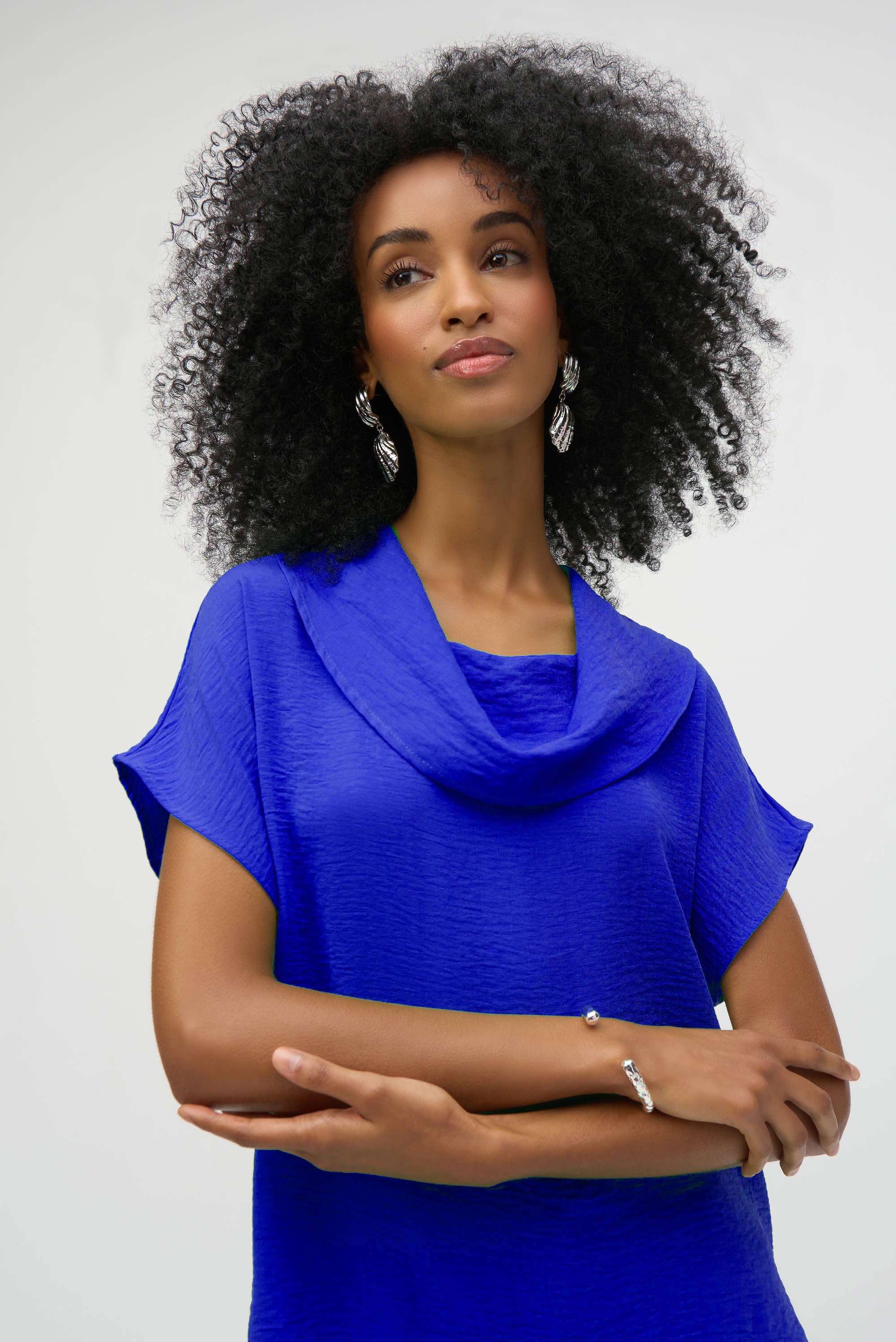 Joseph Ribkoff Gauze Cowl Neck Straight Top Style 252055 - Image 7