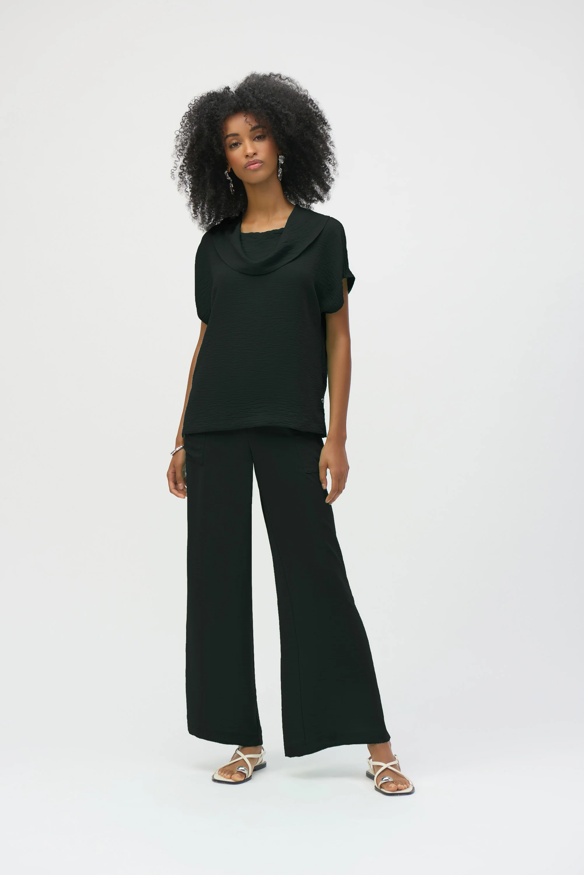 Joseph Ribkoff Gauze Cowl Neck Straight Top Style 252055 - Image 8