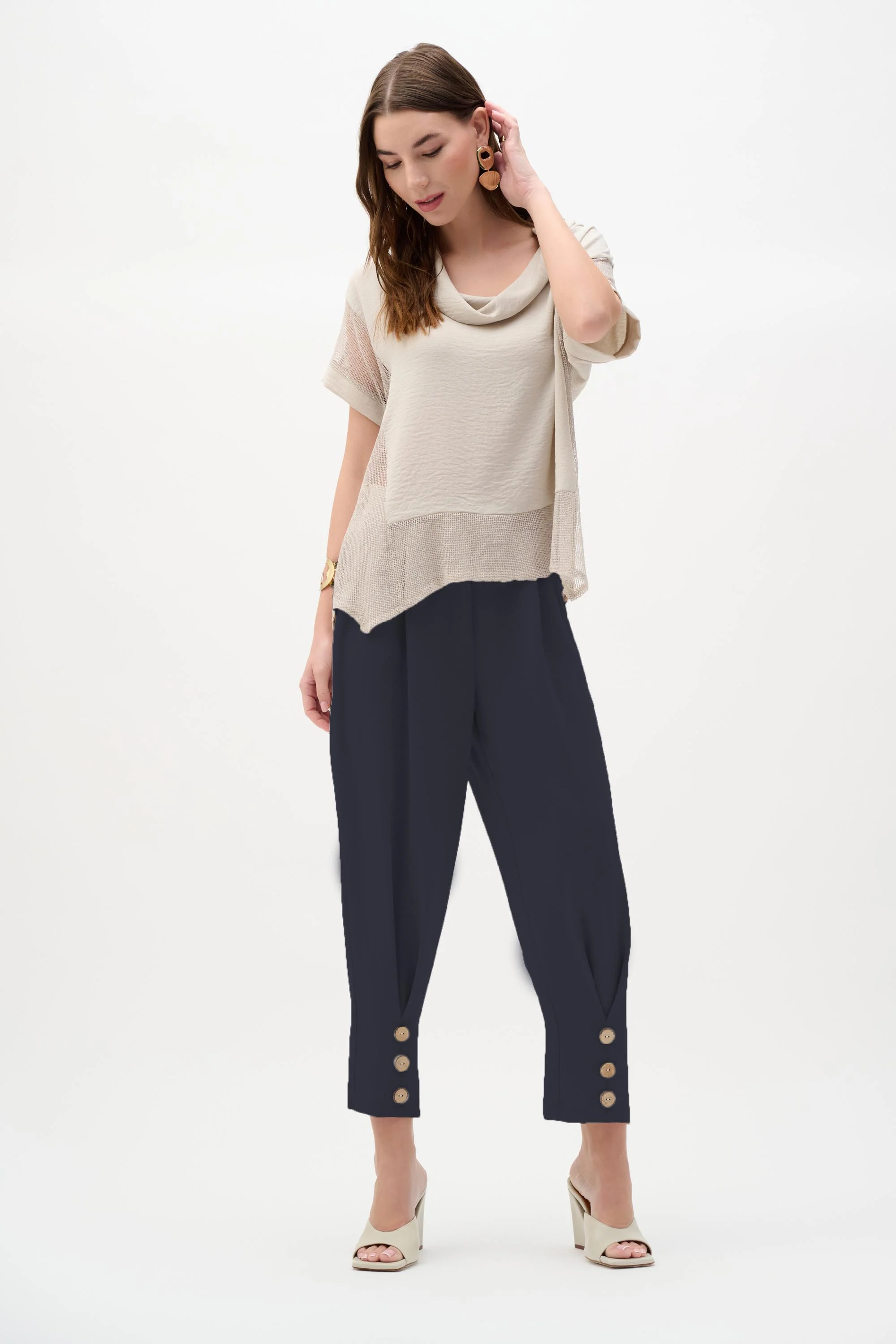 Joseph Ribkoff Gauze Pull-On Barrel Pants Style 262044 - Image 6