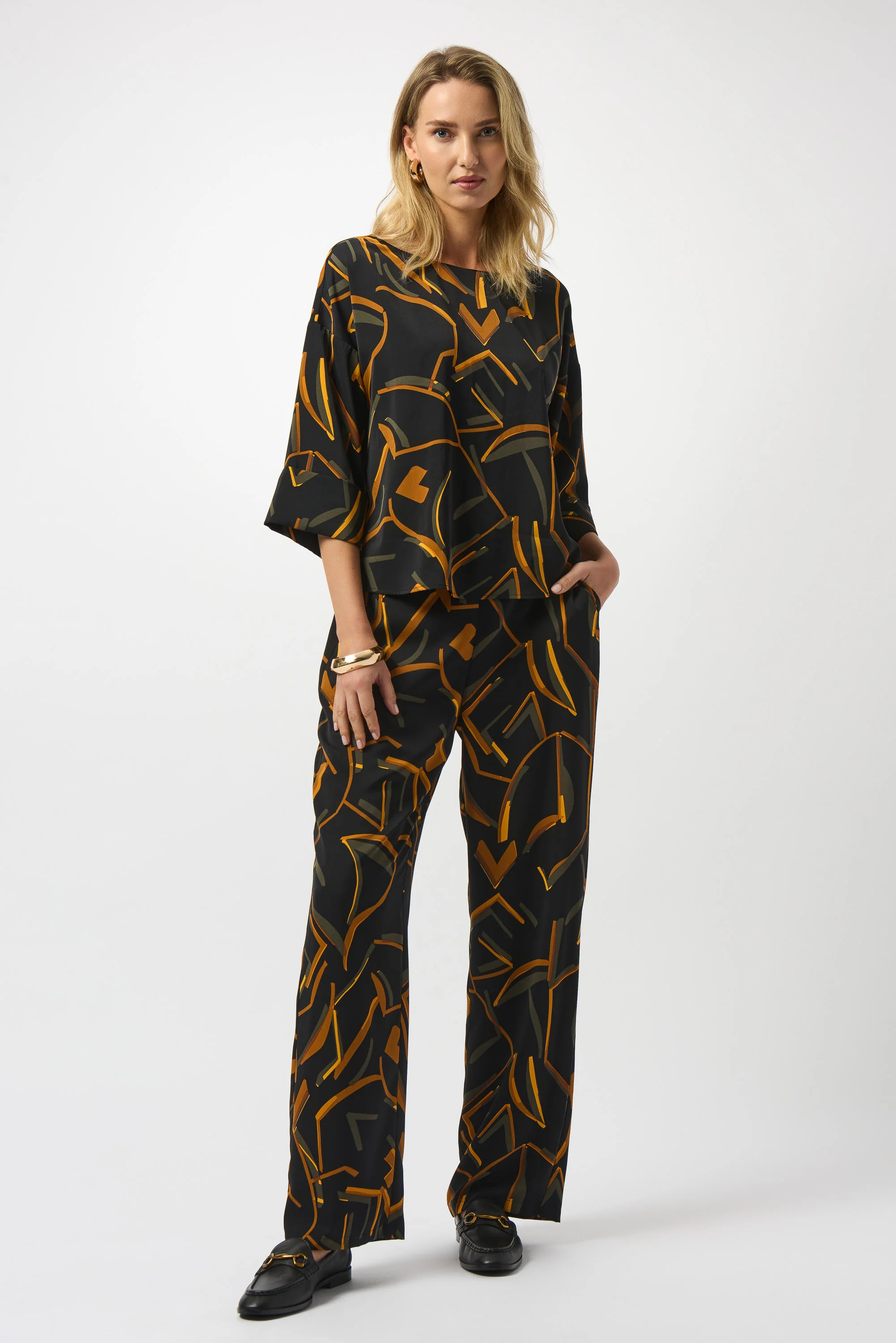 Joseph Ribkoff Geometric Print Boxy Top Style 253238 - Image 4