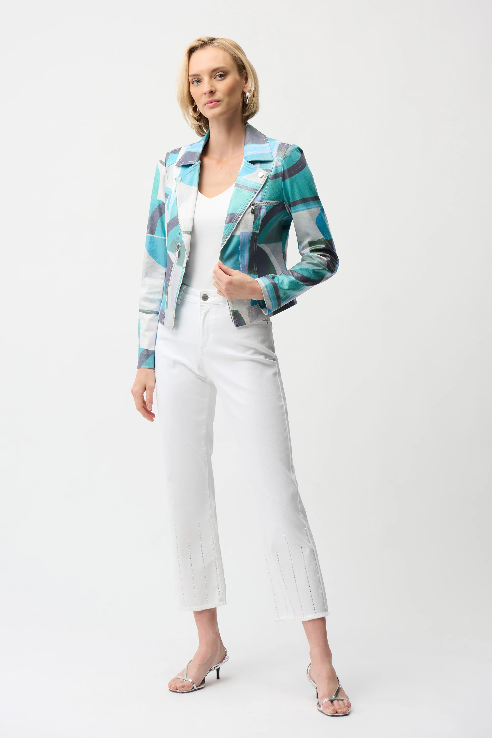 Joseph Ribkoff Geometric Print Fitted Jacket Style 261911 - Image 2