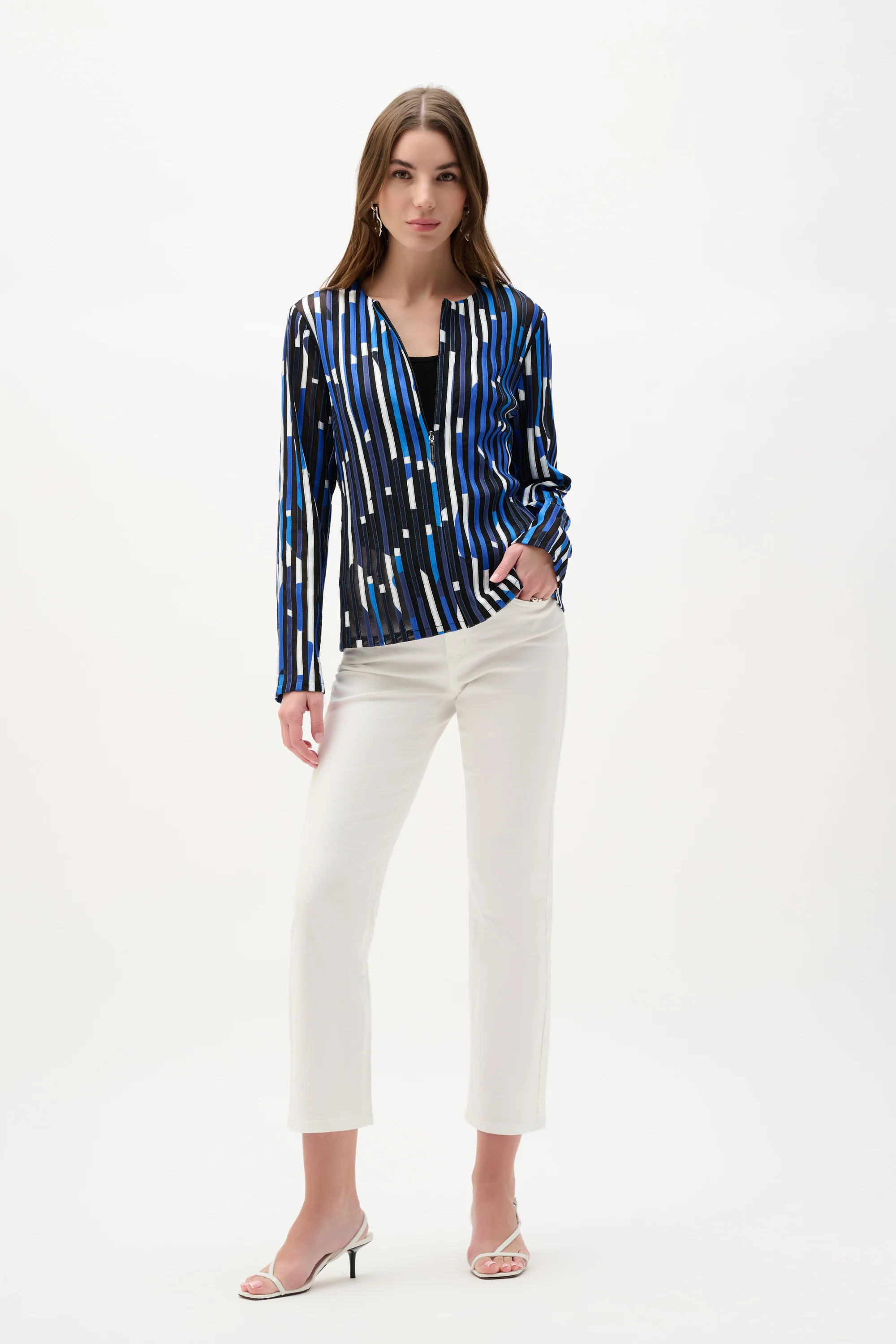 Joseph Ribkoff Geometric Print Fitted Jacket Style 262953 - Image 3