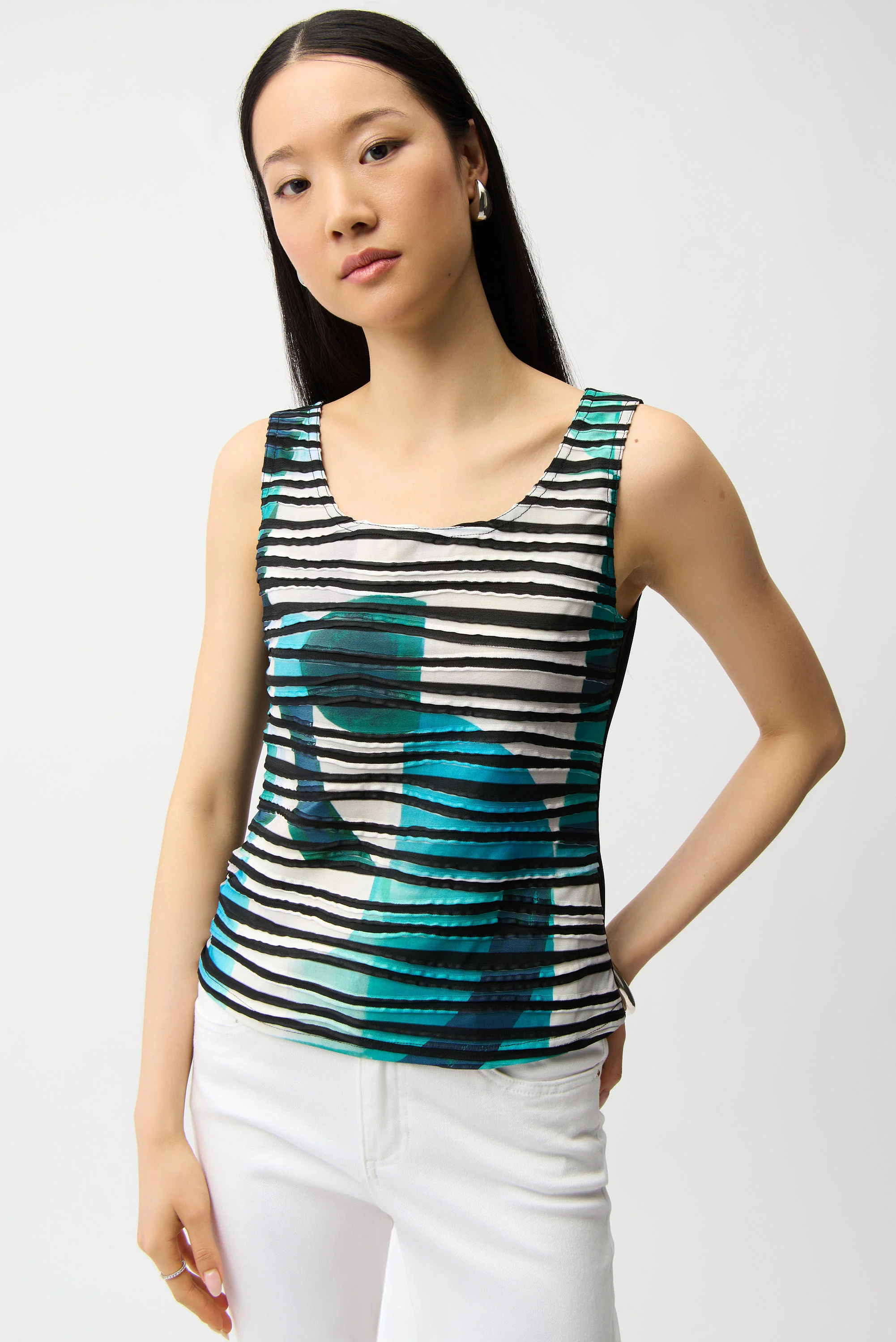 Joseph Ribkoff Geometric Print Jacket and Camisole Set Style 261270 - Image 2