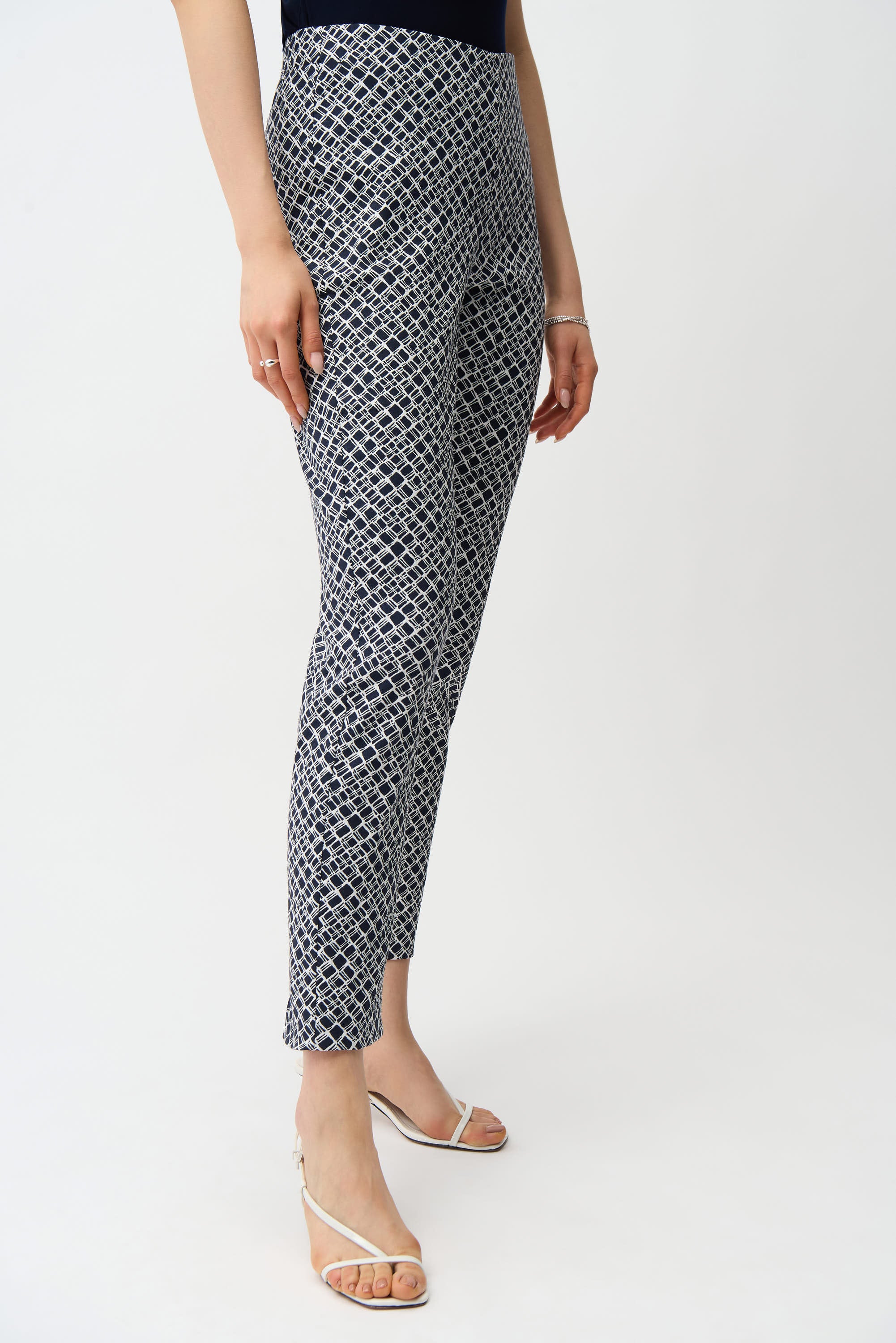 Joseph Ribkoff Geometric Print Pull-On Slim Fit Pants Style 261225