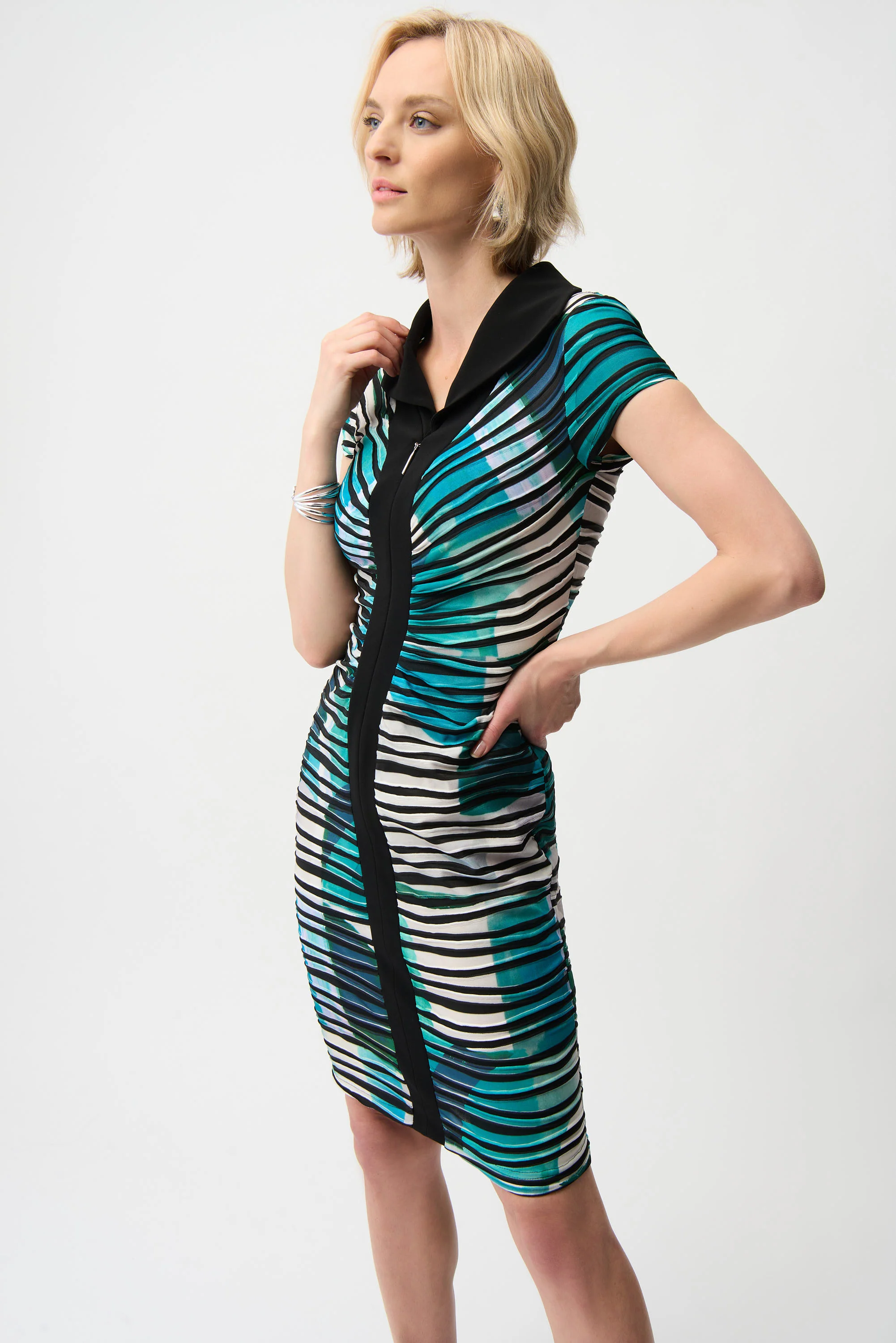 Joseph Ribkoff Geometric Print Sheath Dress Style 261295 - Image 2