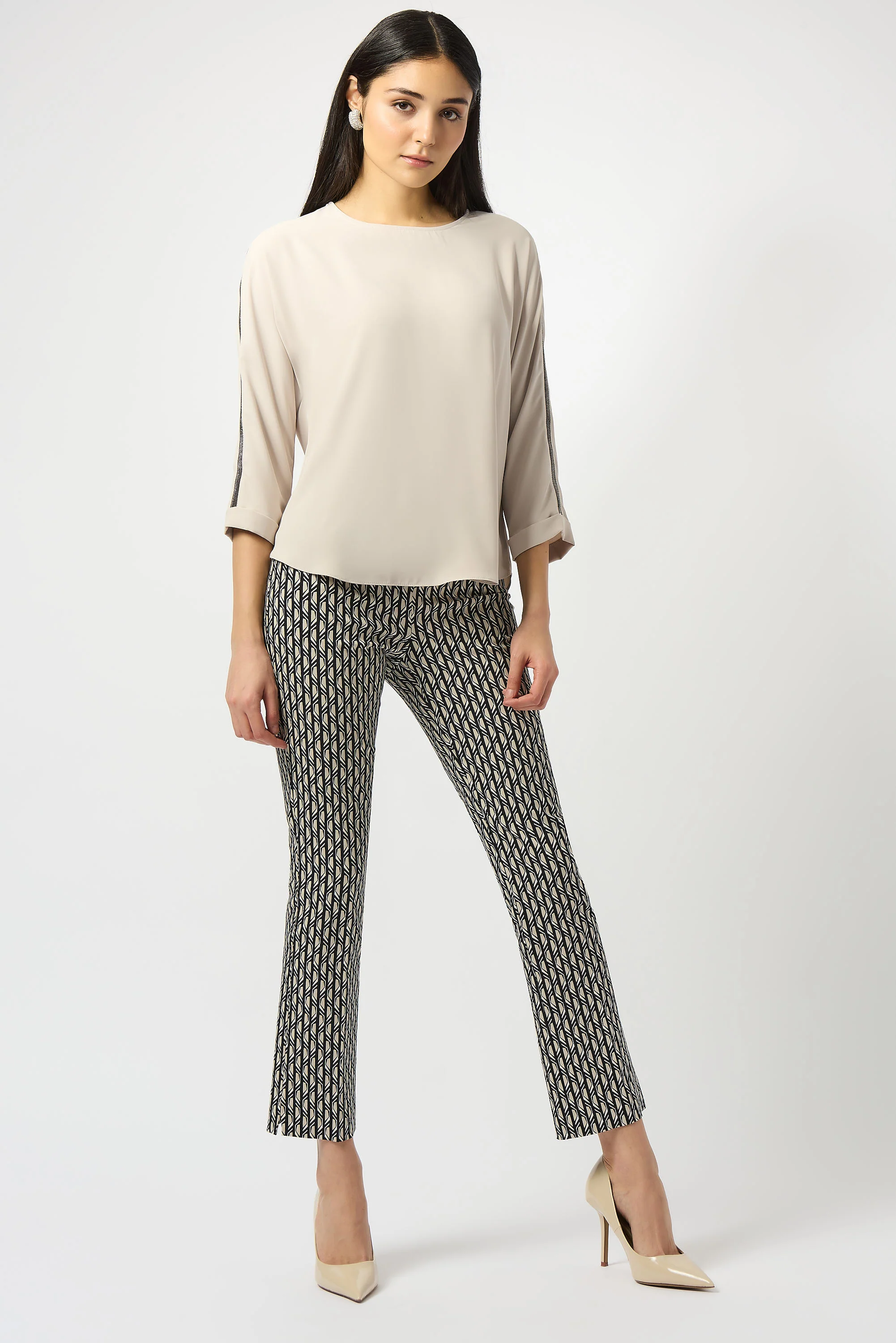 Joseph Ribkoff Geometric Print Straight Leg Pull-On Pants Style 253268 - Image 6