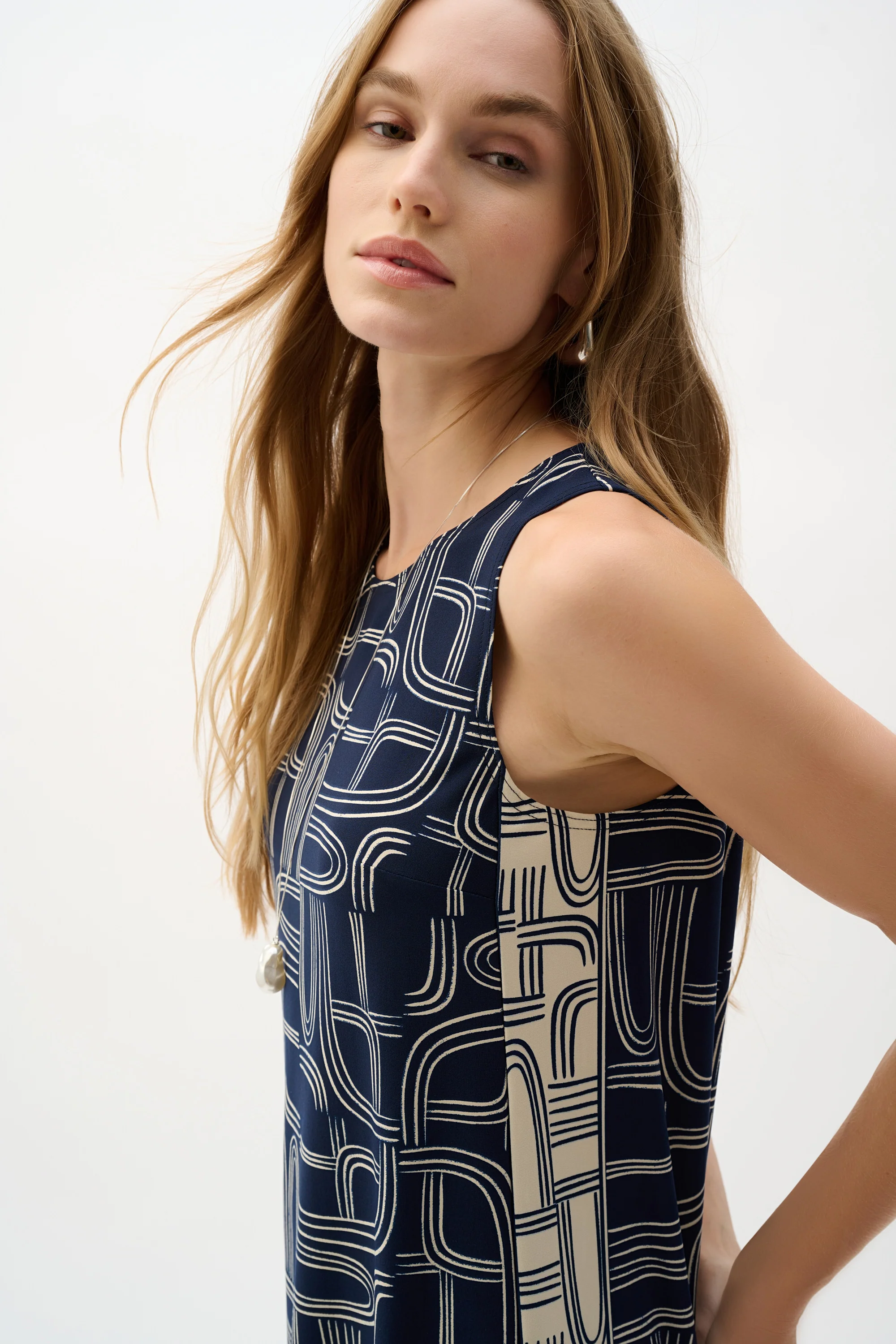 Joseph Ribkoff Geometric Print Straight Top Style 262107 - Image 6