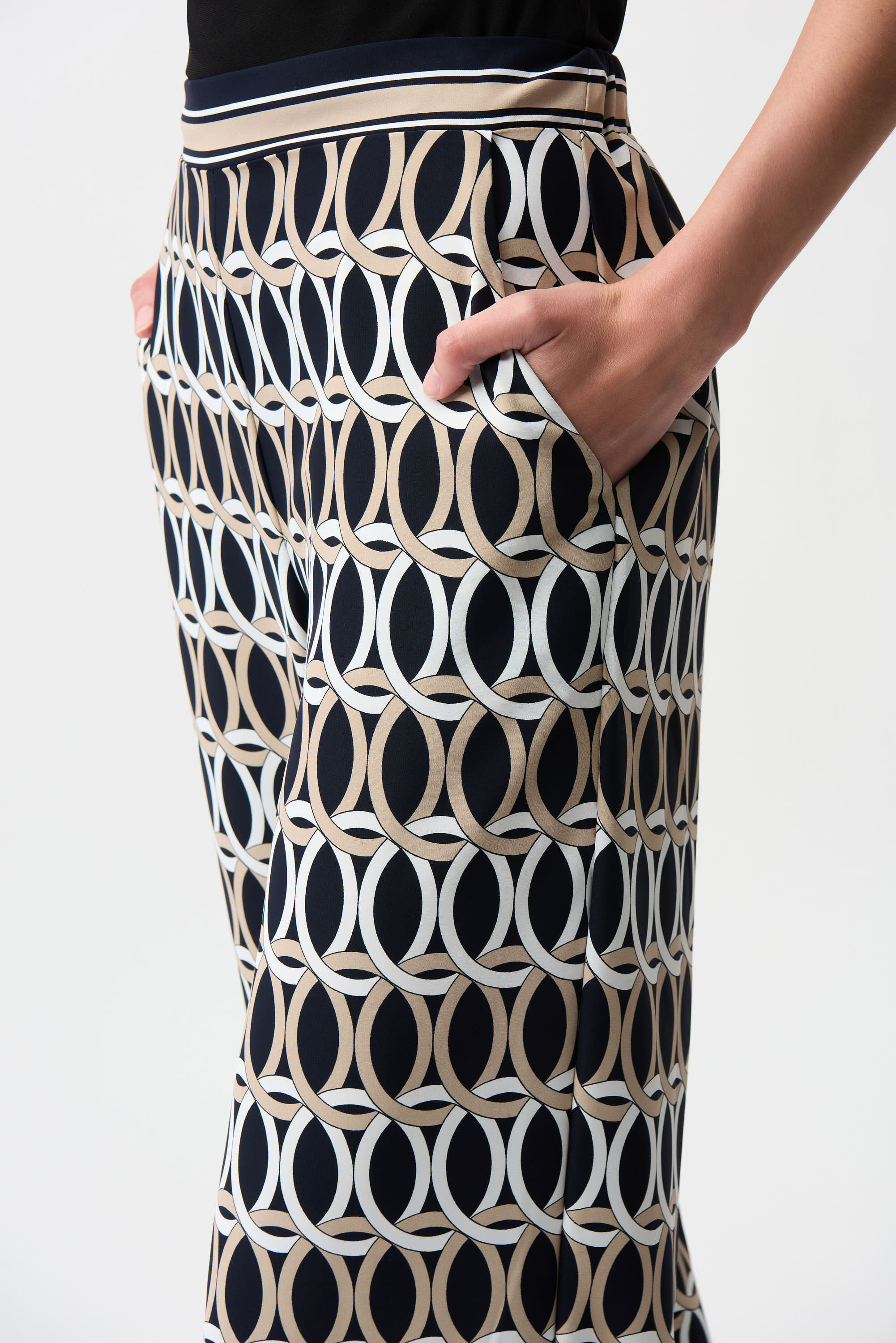 Joseph Ribkoff Geometric Print Wide Leg Pull-On Pants Style 261058 - Image 3