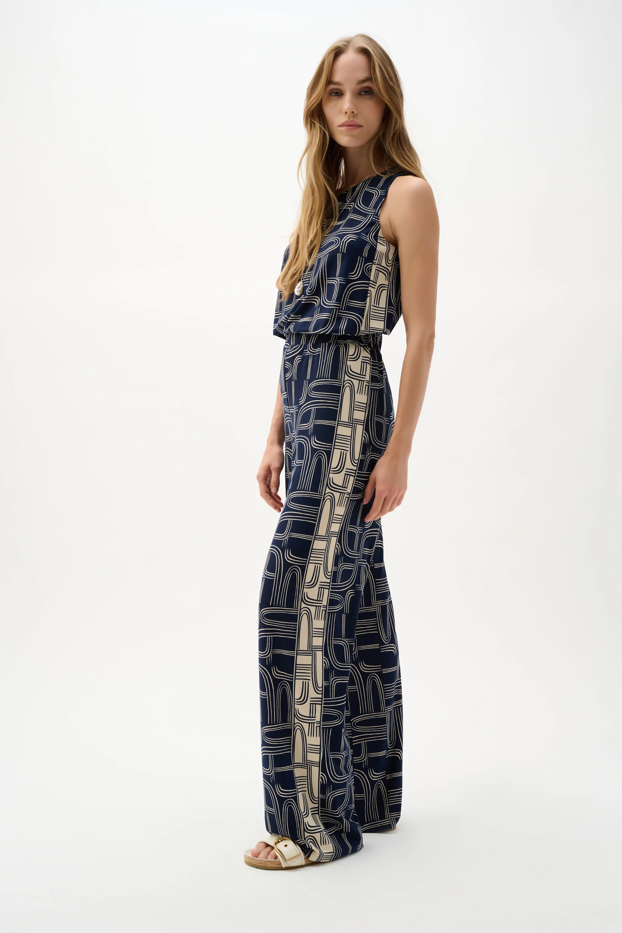 Joseph Ribkoff Geometric Print Wide Leg Pull-On Pants Style 262106 - Image 4
