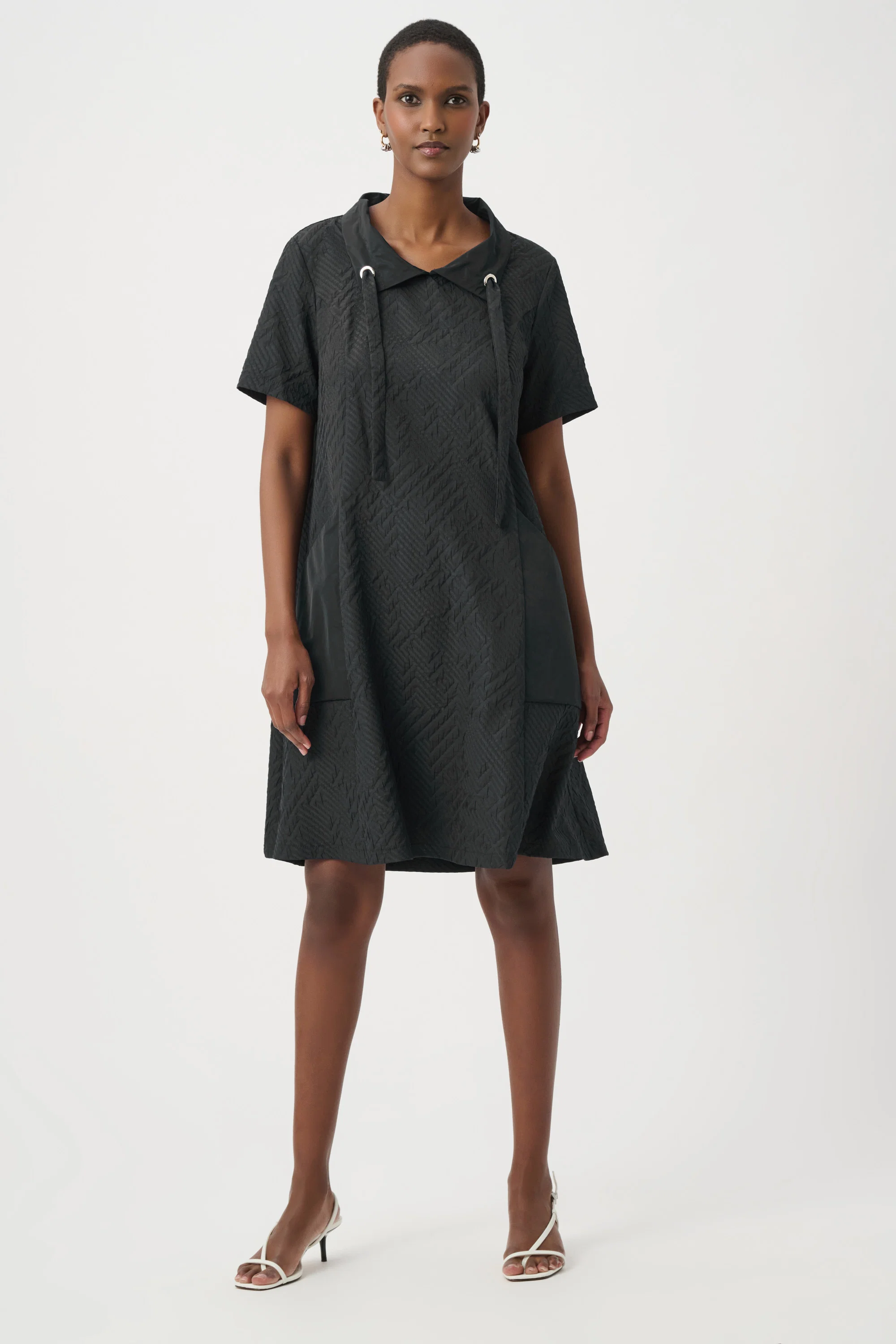 Joseph Ribkoff Geometric Textured Jacquard A-Line Dress Style 261027