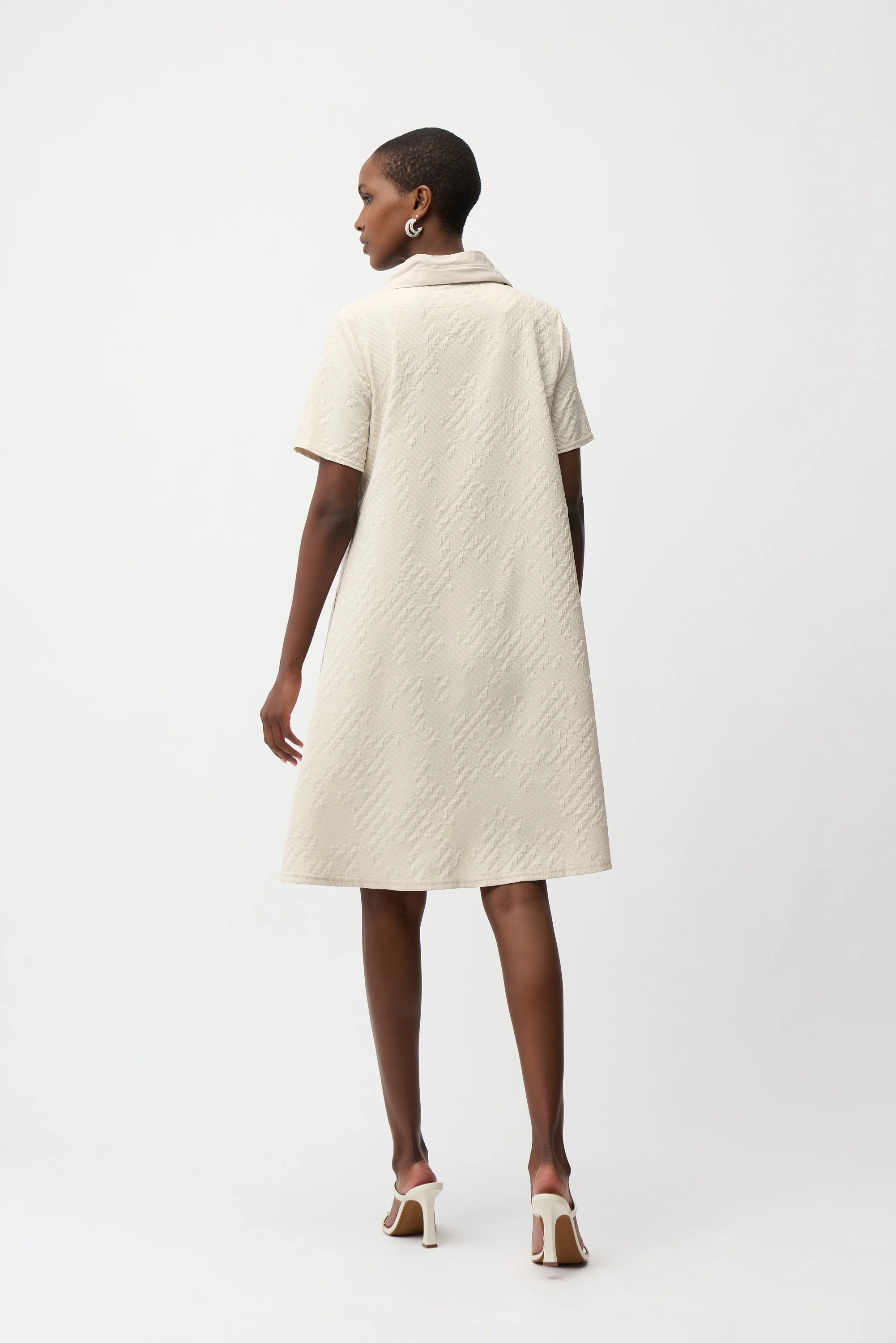 Joseph Ribkoff Geometric Textured Jacquard A-Line Dress Style 261027 - Image 8