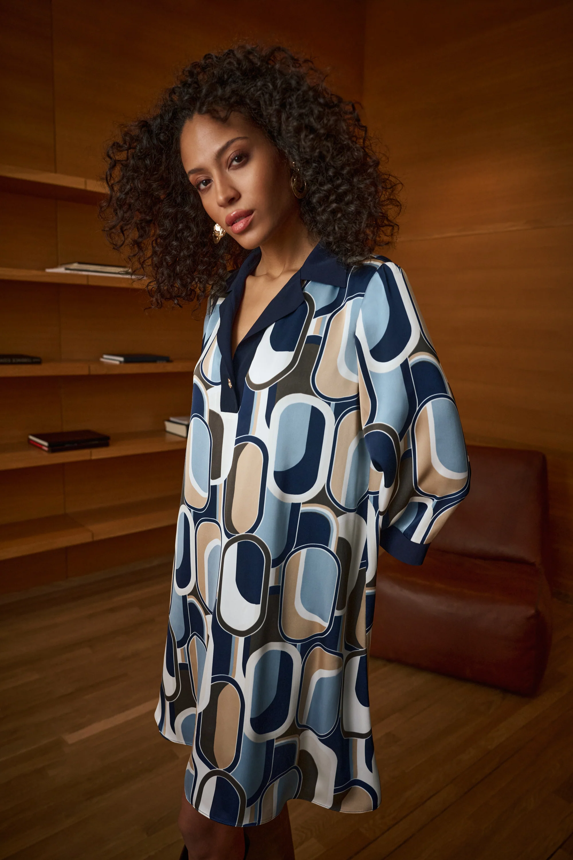 Joseph Ribkoff Geometric Trapeze Dress Style 263064 - Image 2