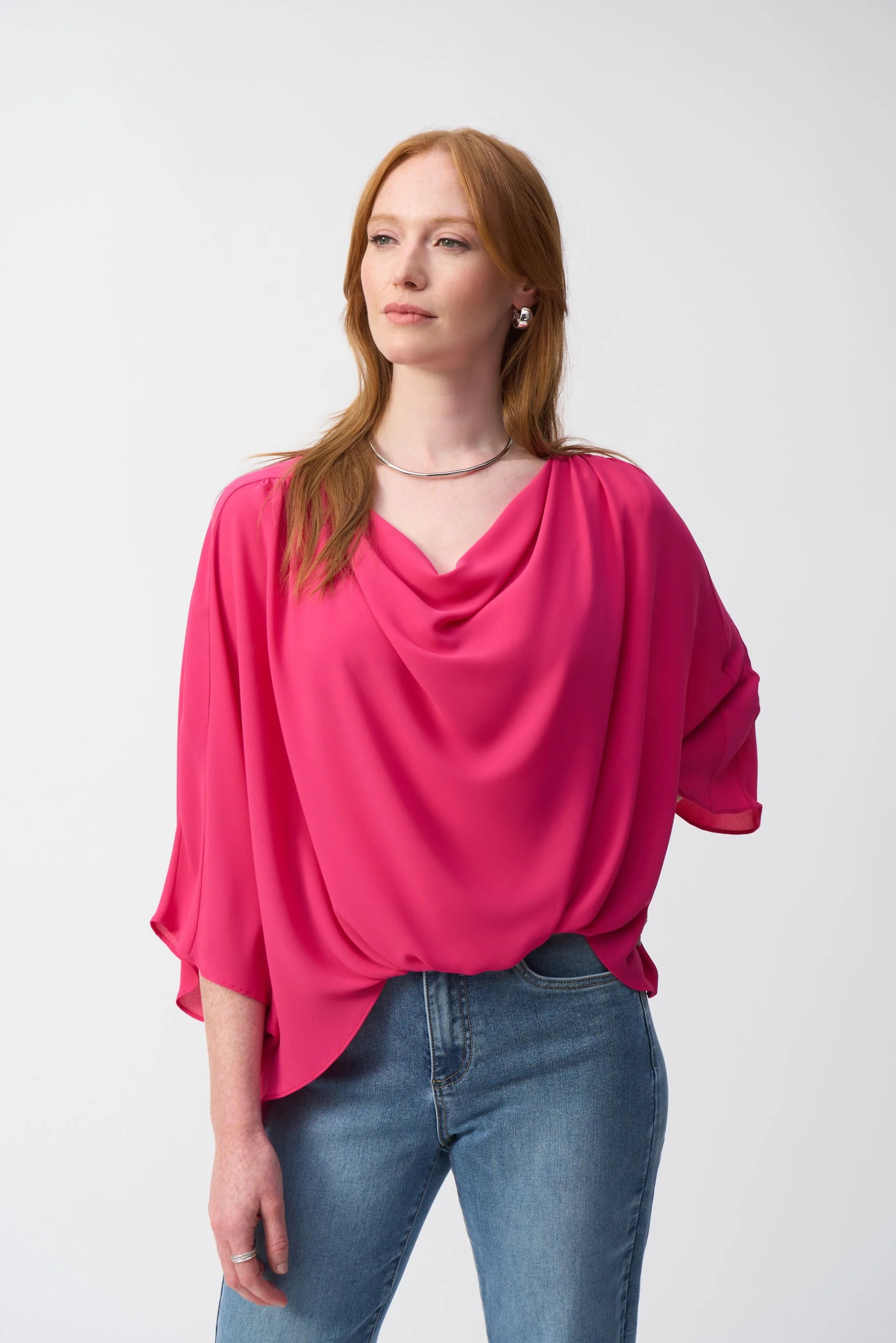 Joseph Ribkoff Georgette High-Low Boxy Top Style 251026