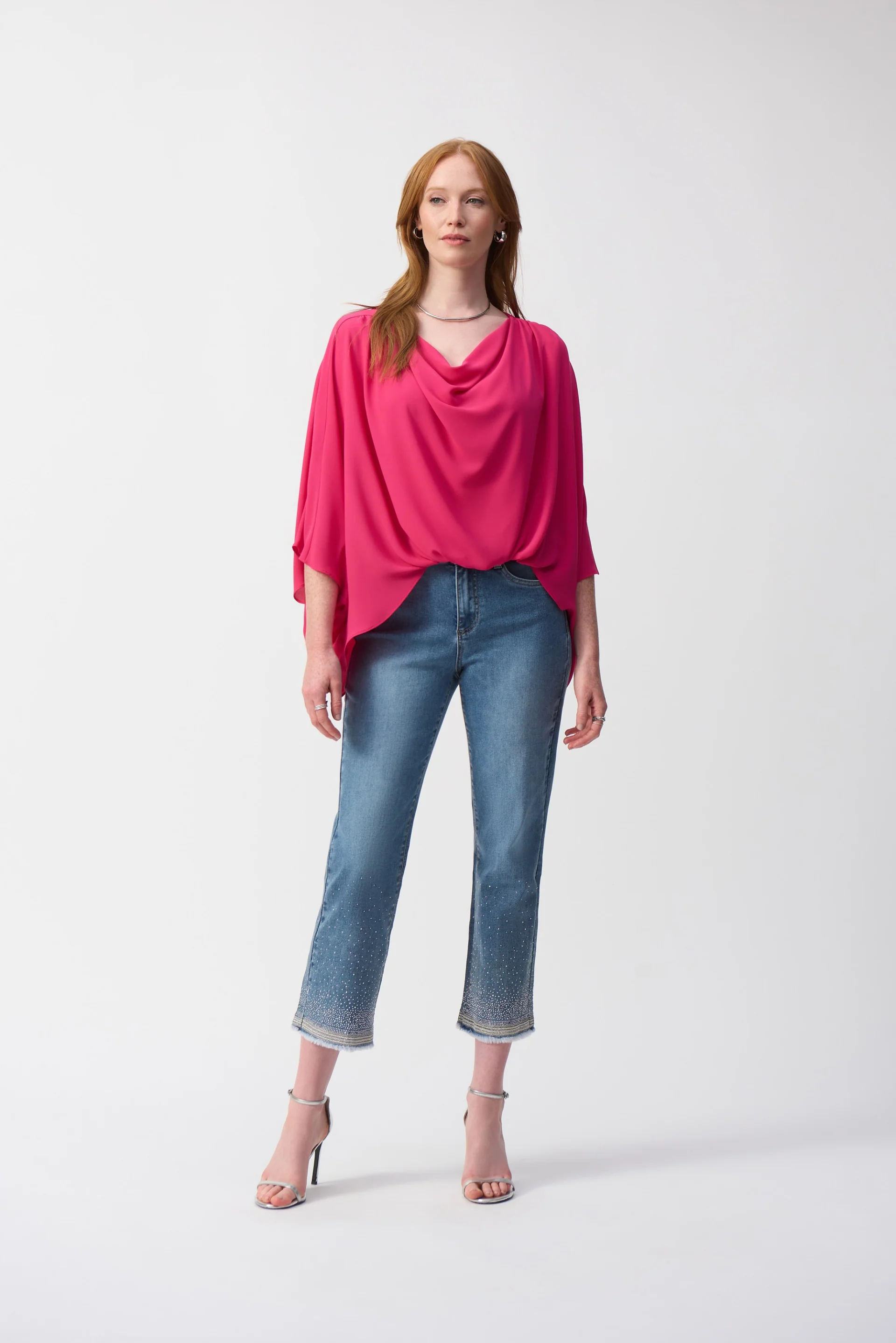 Joseph Ribkoff Georgette High-Low Boxy Top Style 251026 - Image 4