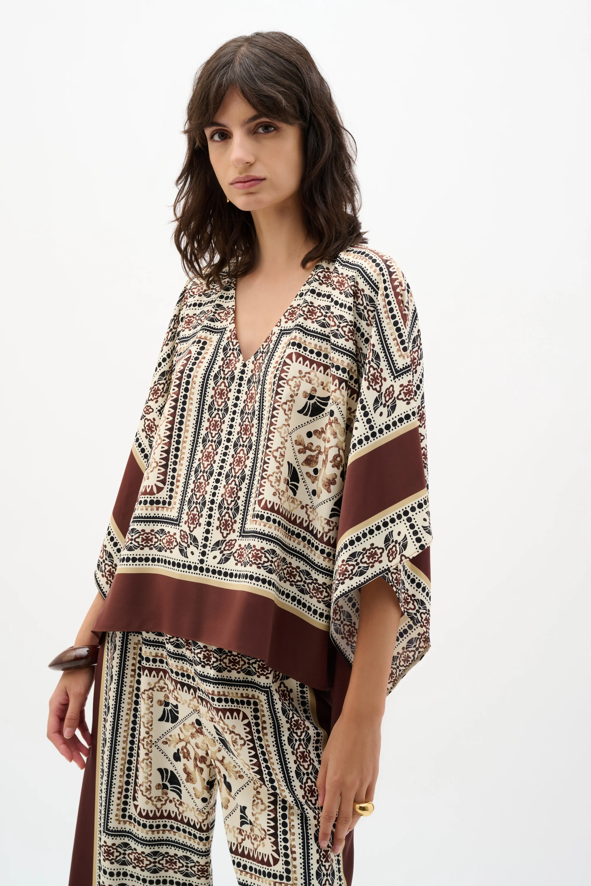 Joseph Ribkoff Georgette Printed Poncho Top Style 262260 - Image 3