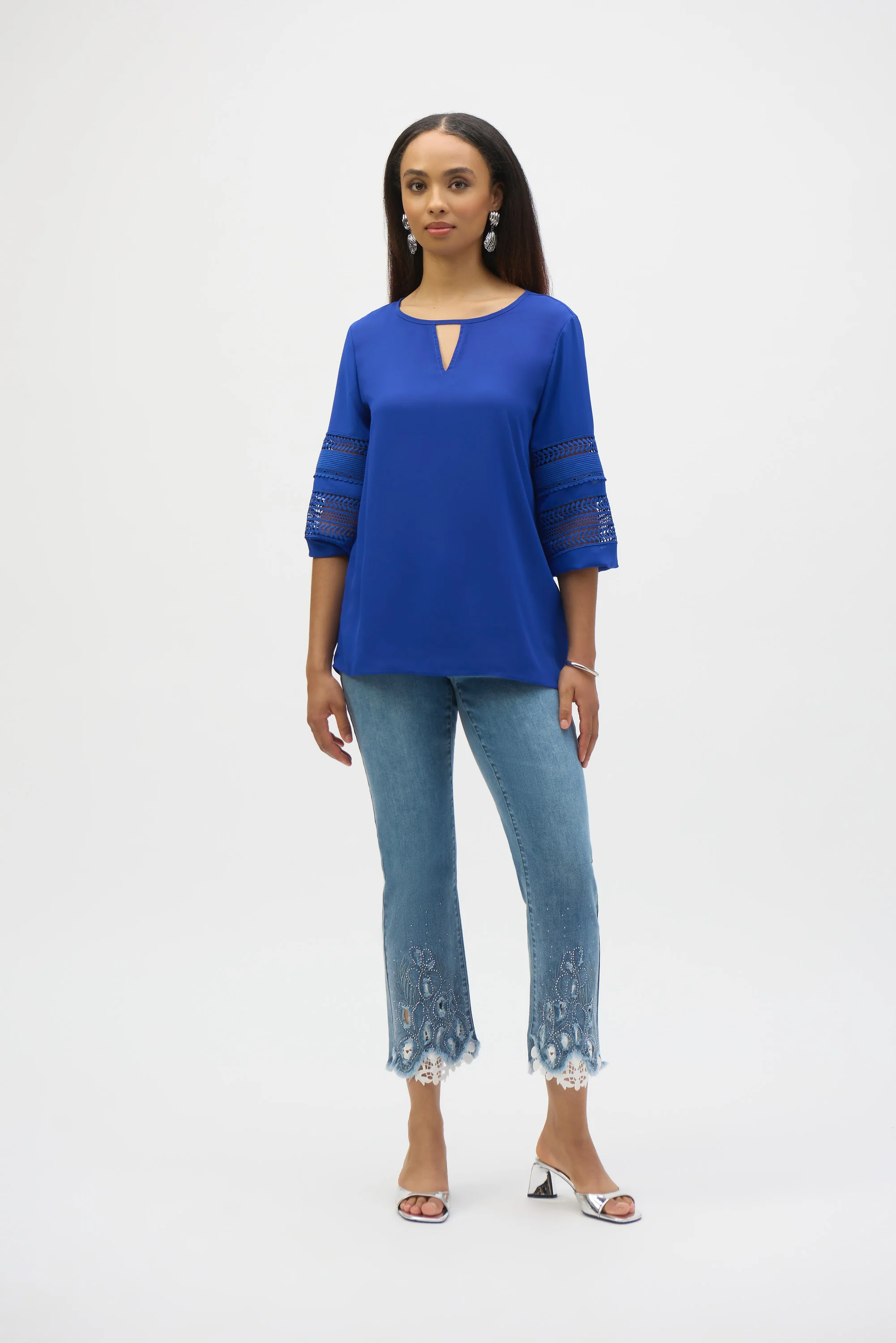 Joseph Ribkoff Georgette Straight Tunic Top Style 252077 - Image 3