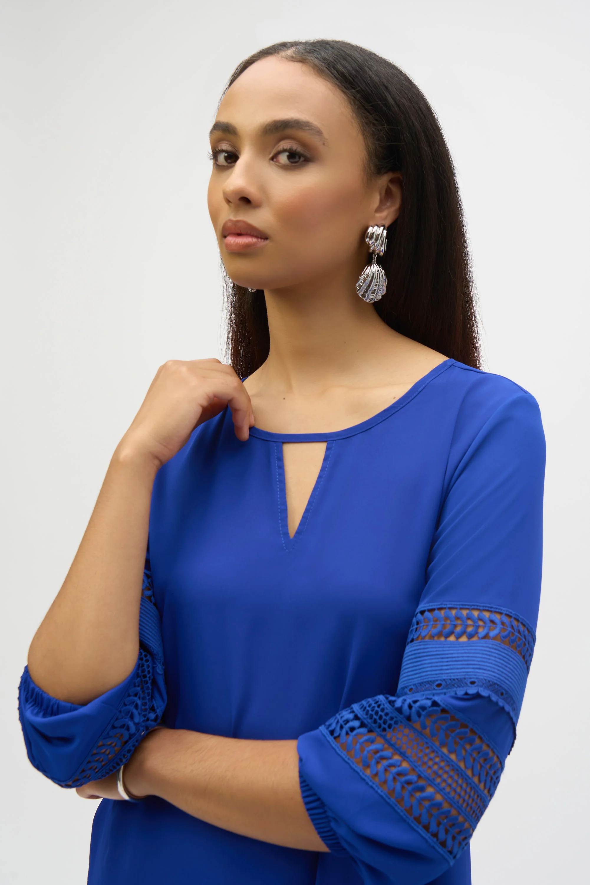 Joseph Ribkoff Georgette Straight Tunic Top Style 252077 - Image 4