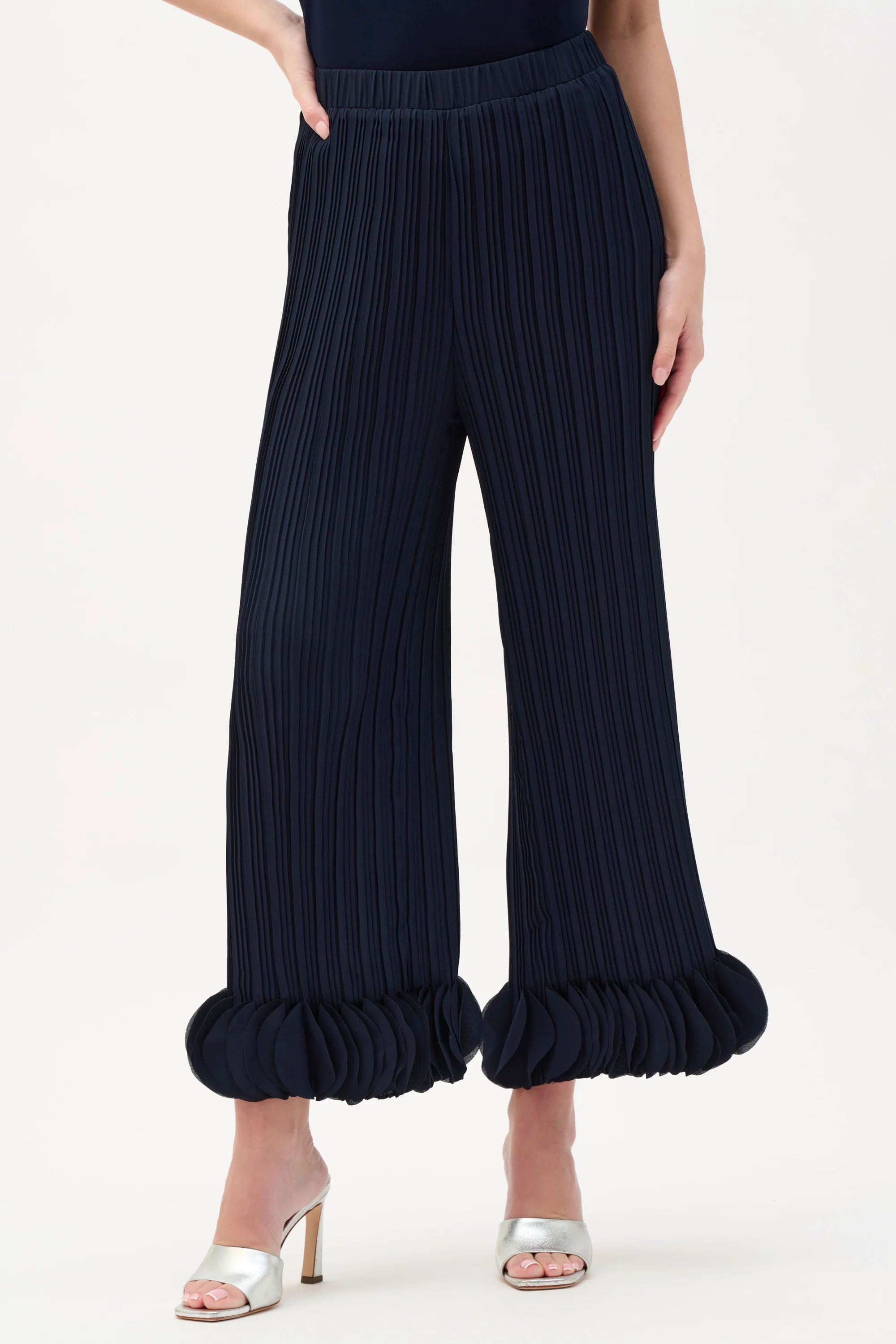 Joseph Ribkoff Georgette Wide Leg Pleated Pants Style 253940 - Image 5