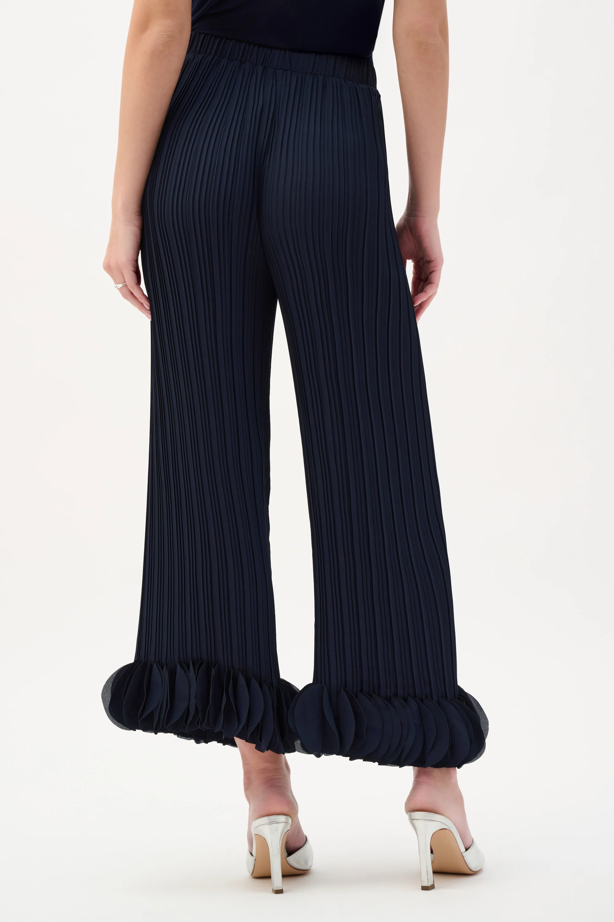 Joseph Ribkoff Georgette Wide Leg Pleated Pants Style 253940 - Image 8