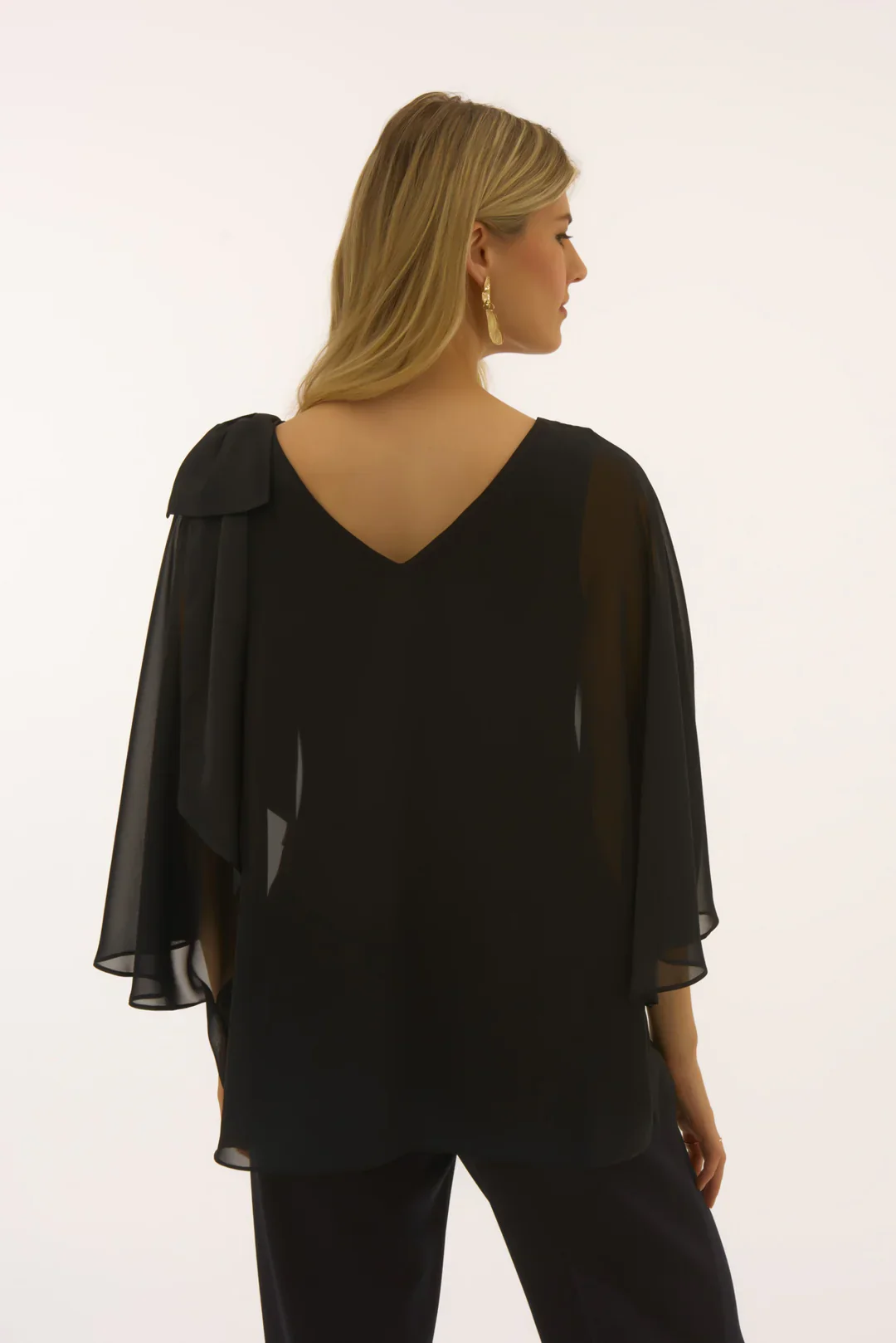 Joseph Ribkoff Chiffon and Silky Knit Poncho Top Style 251739 - Image 10