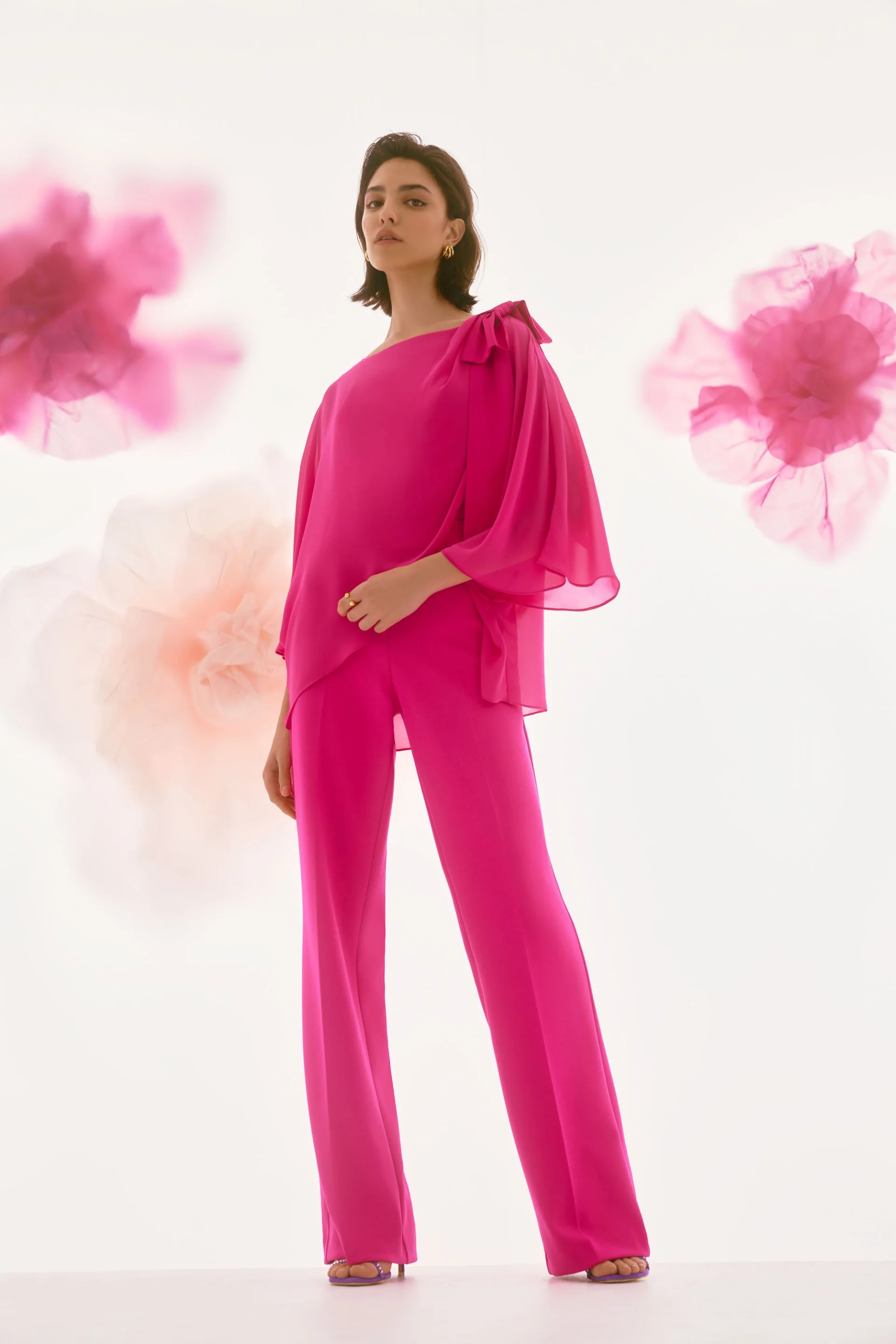Joseph Ribkoff Chiffon and Silky Knit Poncho Top Style 251739 - Image 16