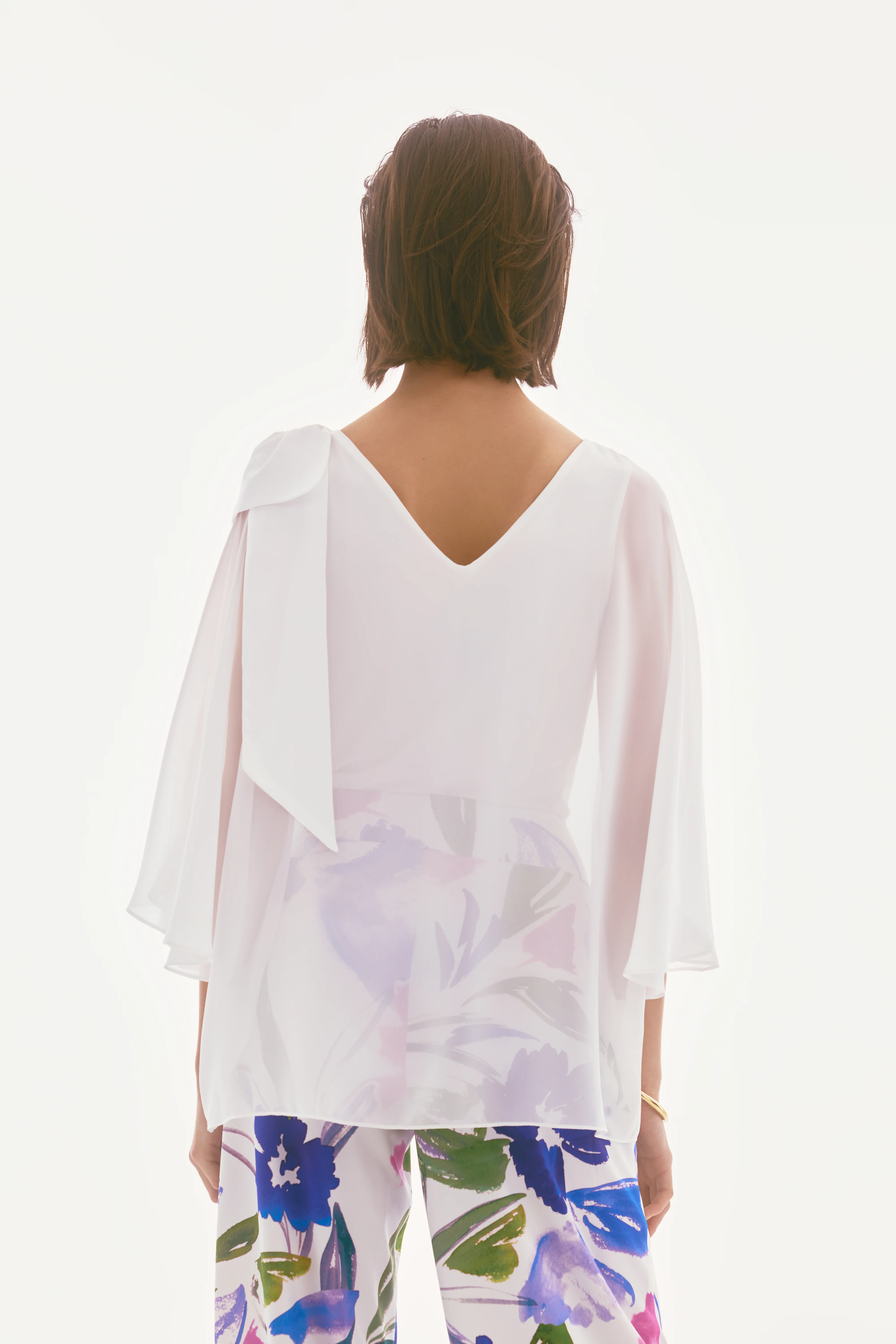 Joseph Ribkoff Chiffon and Silky Knit Poncho Top Style 251739 - Image 4