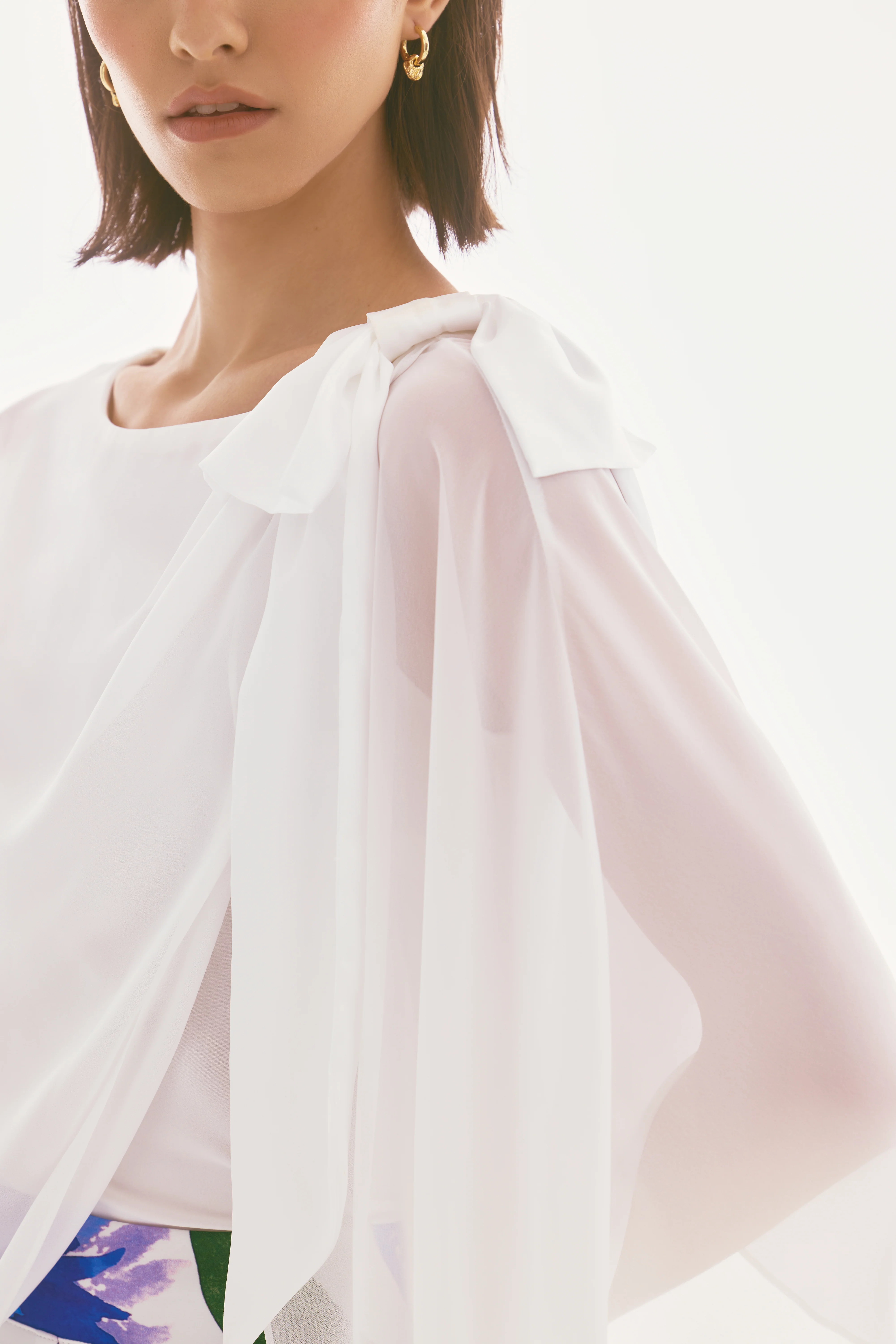 Joseph Ribkoff Chiffon and Silky Knit Poncho Top Style 251739 - Image 5