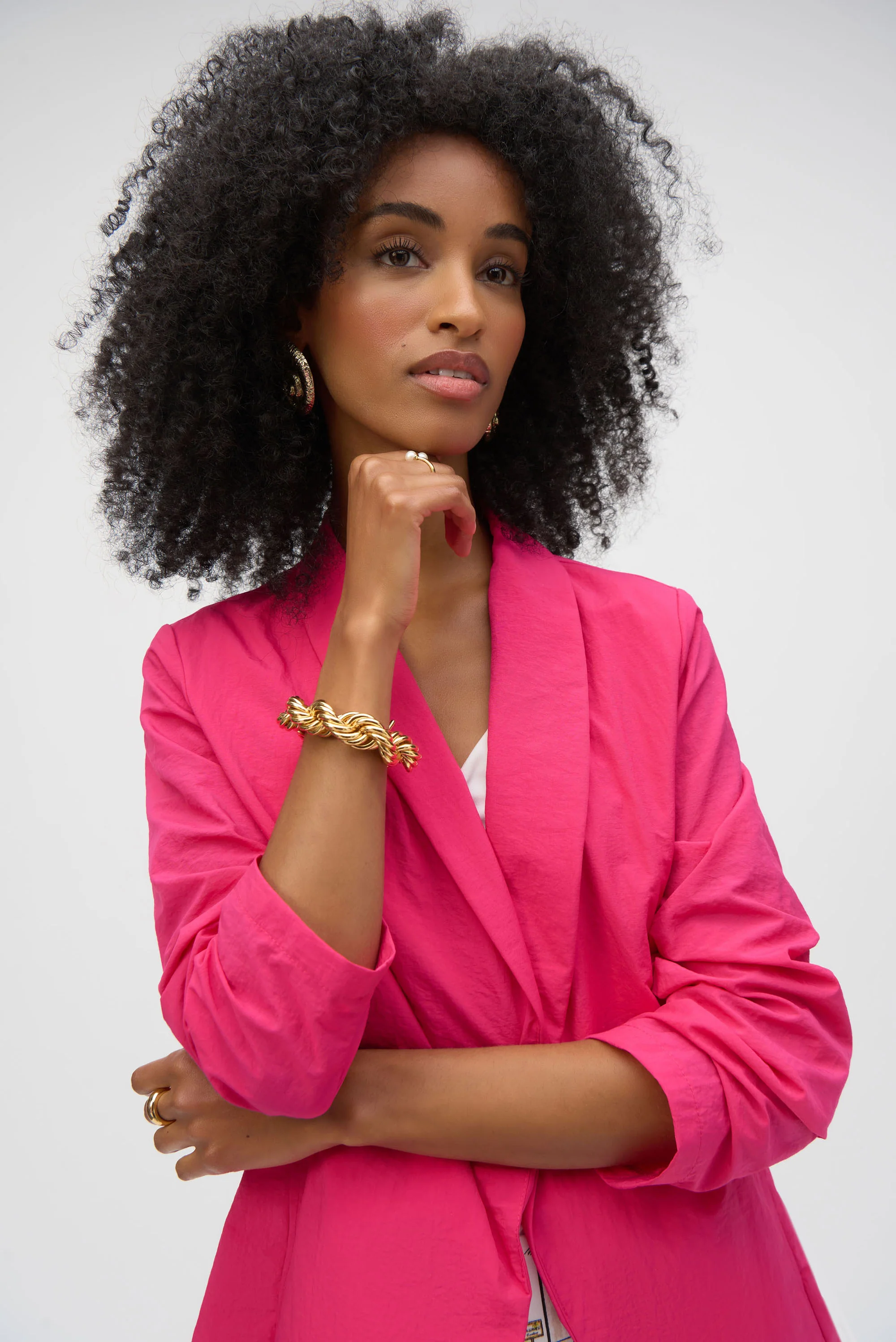 Joseph Ribkoff Geranium Open Front Straight Blazer Style 252037 - Image 4