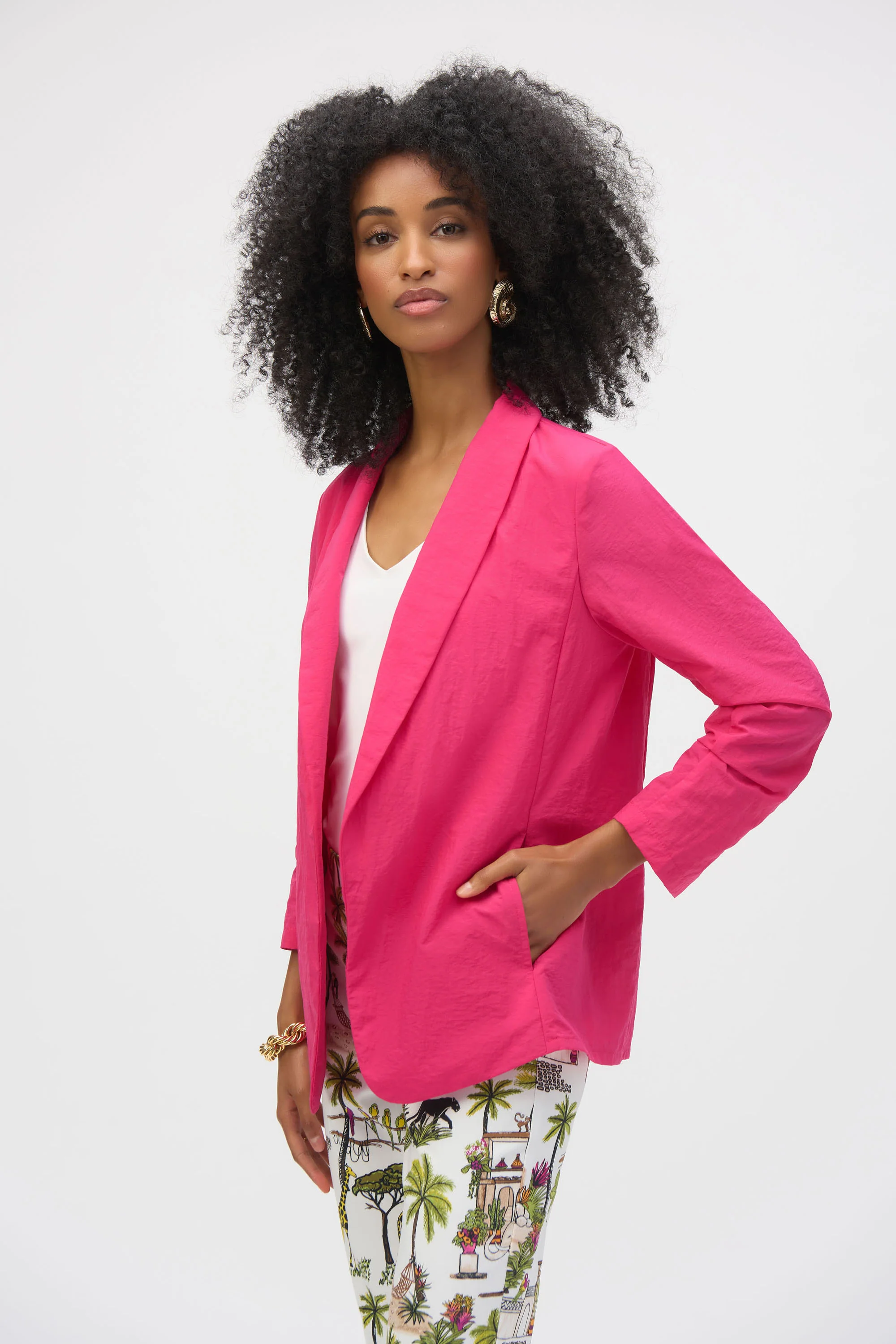 Joseph Ribkoff Geranium Open Front Straight Blazer Style 252037 - Image 5