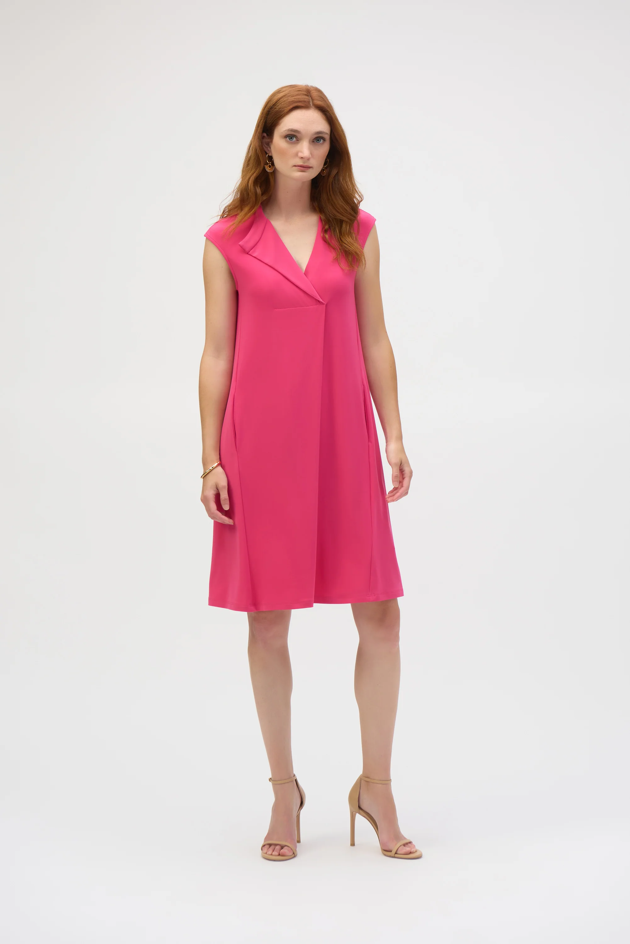 Joseph Ribkoff Geranium Silky Knit Sleeveless Trapeze Dress Style 252190 - Image 2