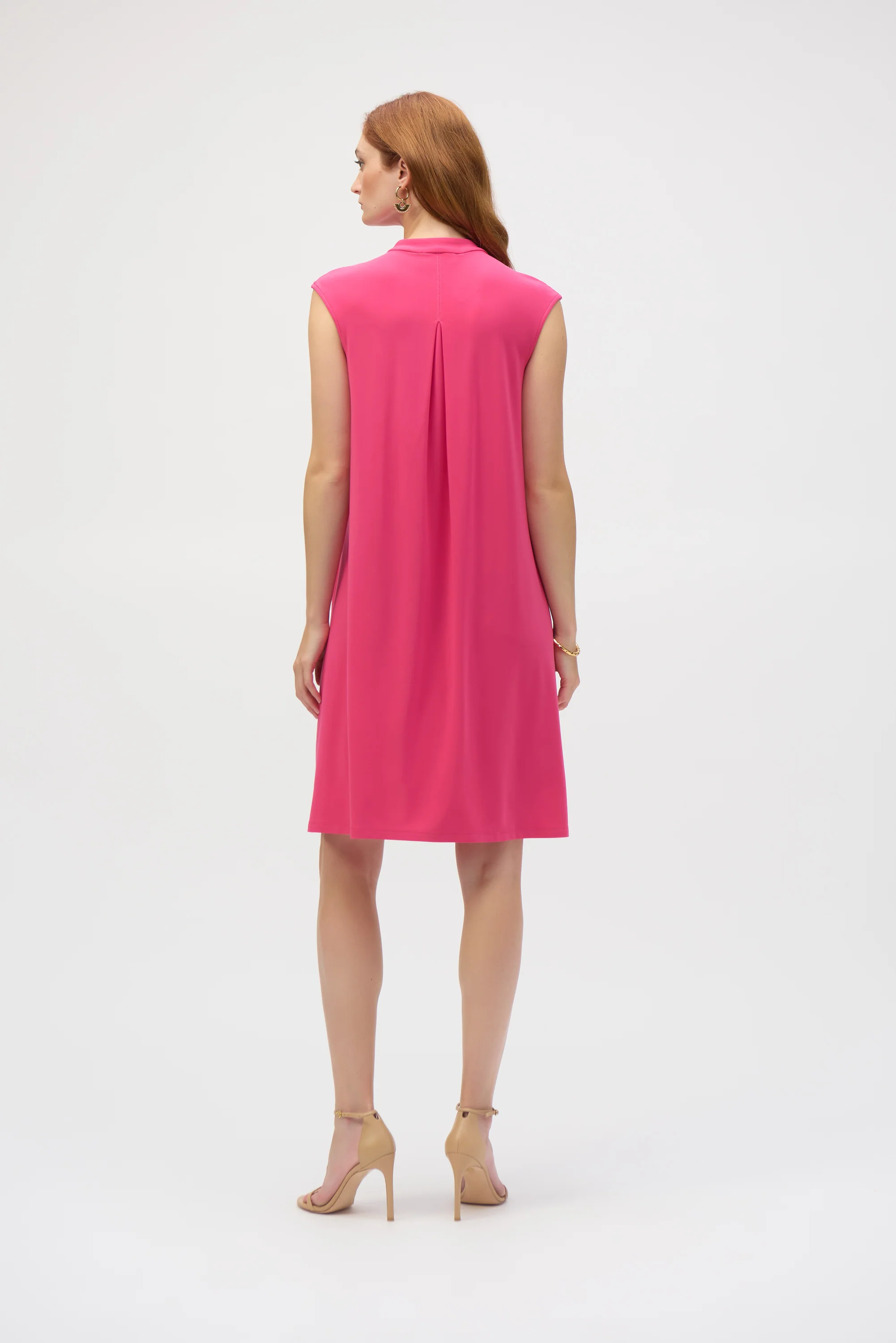 Joseph Ribkoff Geranium Silky Knit Sleeveless Trapeze Dress Style 252190 - Image 4