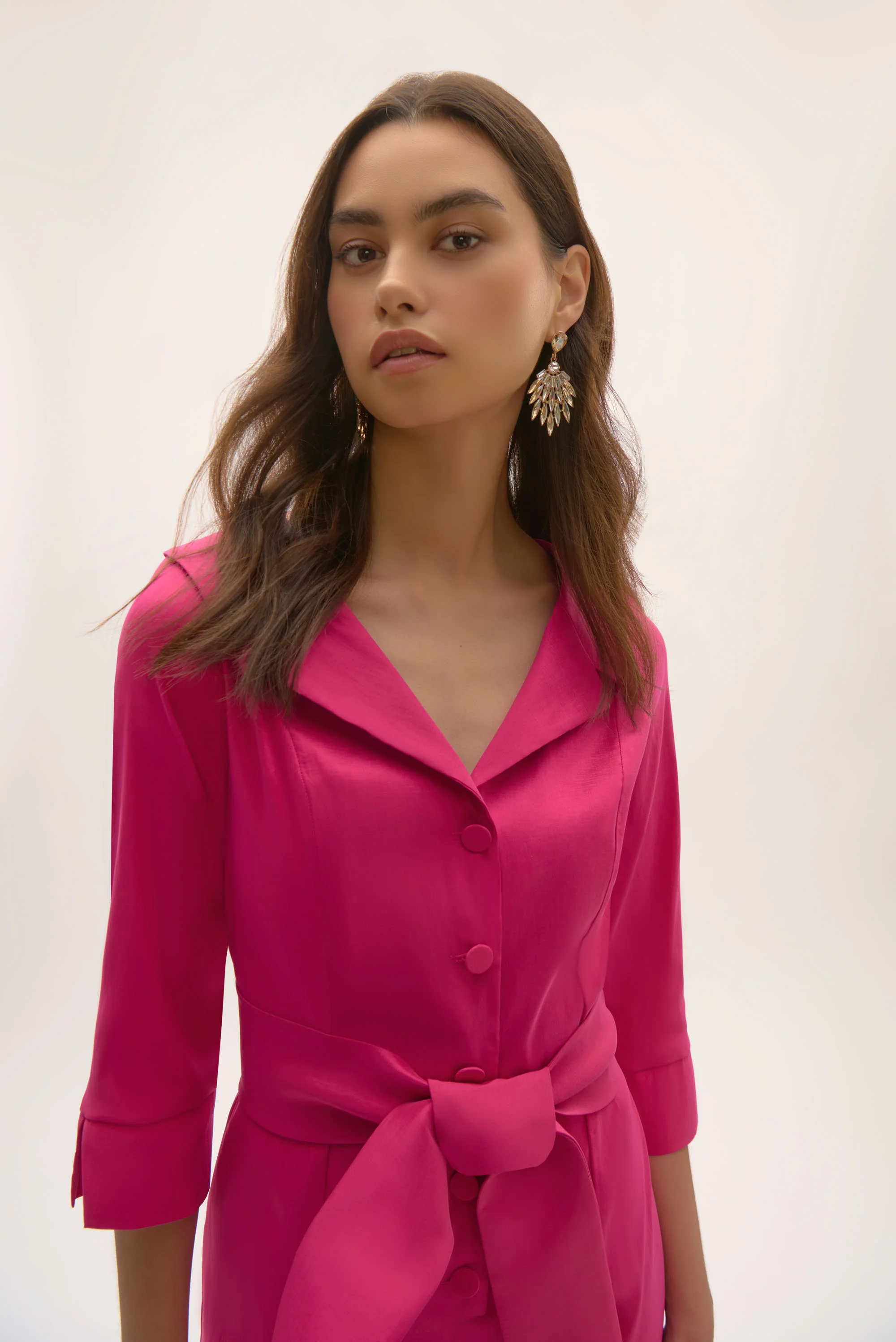 Joseph Ribkoff Geranium Stretch Taffeta Sheath Dress with Sash Belt Style 252718 - Image 3