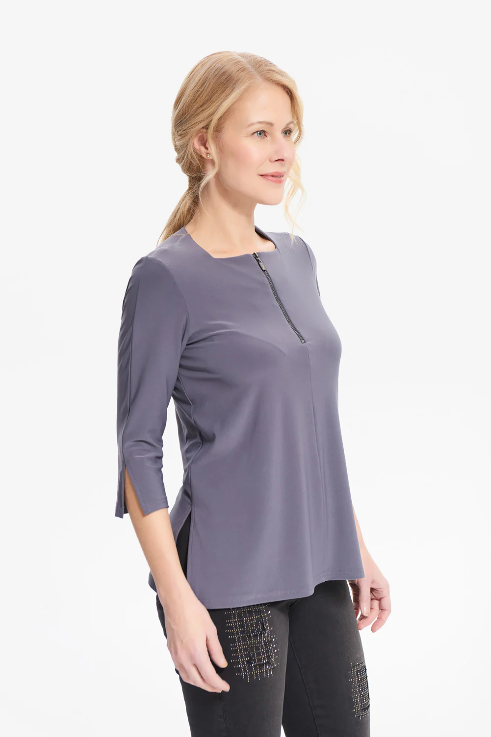 Joseph Ribkoff Granite Square Neck Top Style 214223 - Image 2