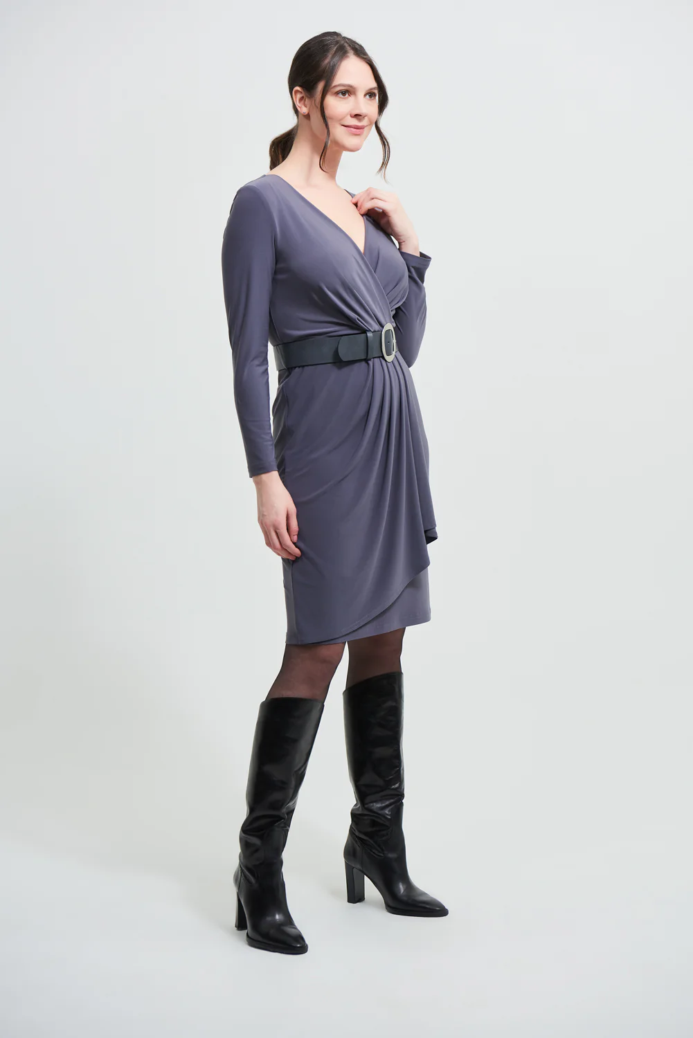 Joseph Ribkoff Granite Wrap Dress Style 213103 - Image 2