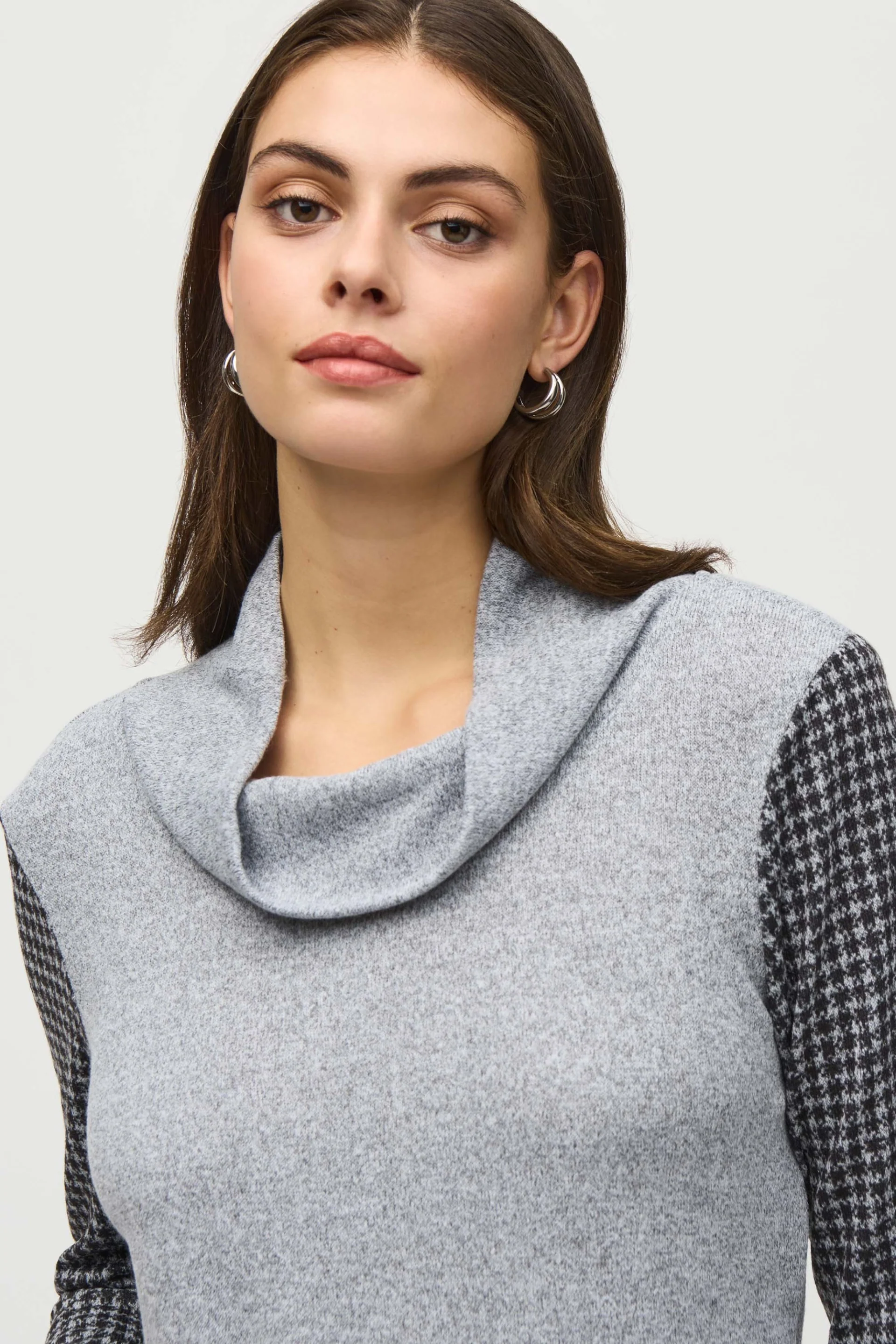 Joseph Ribkoff Grey/Black Houndstooth Tunic Style 244002 - Image 3