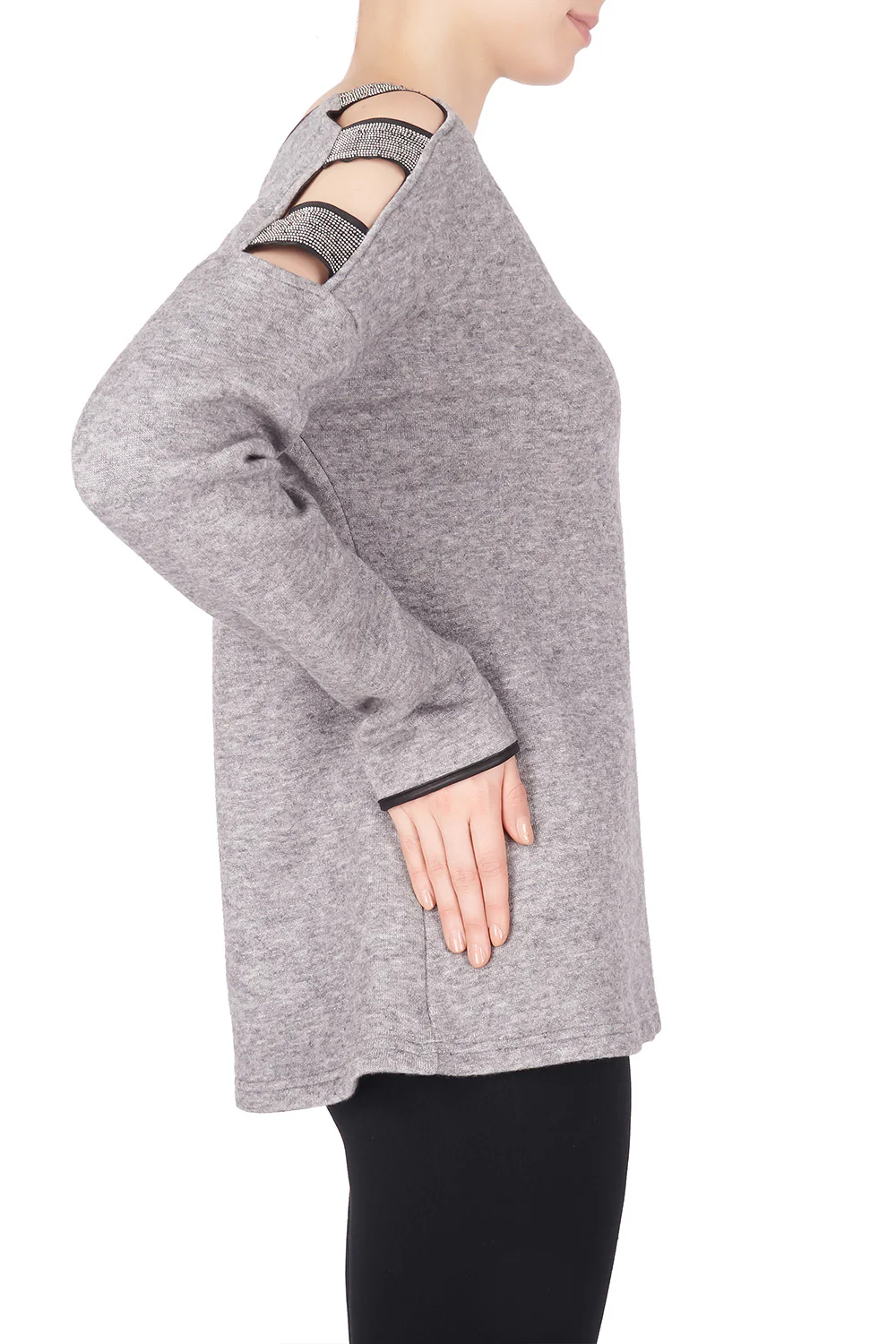 Joseph Ribkoff Grey/Black Top Style 184432 - Image 3