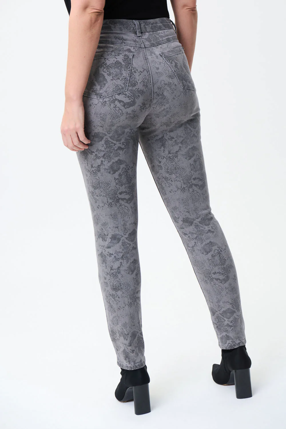 Joseph Ribkoff Grey Denim Jean Pants Style 224925 - Image 3