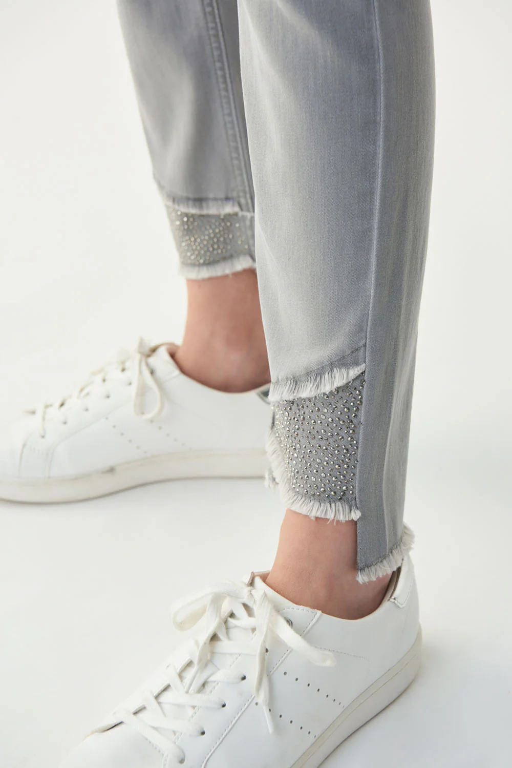 Joseph Ribkoff Grey Embellished Jeans Style 221944 - Image 5