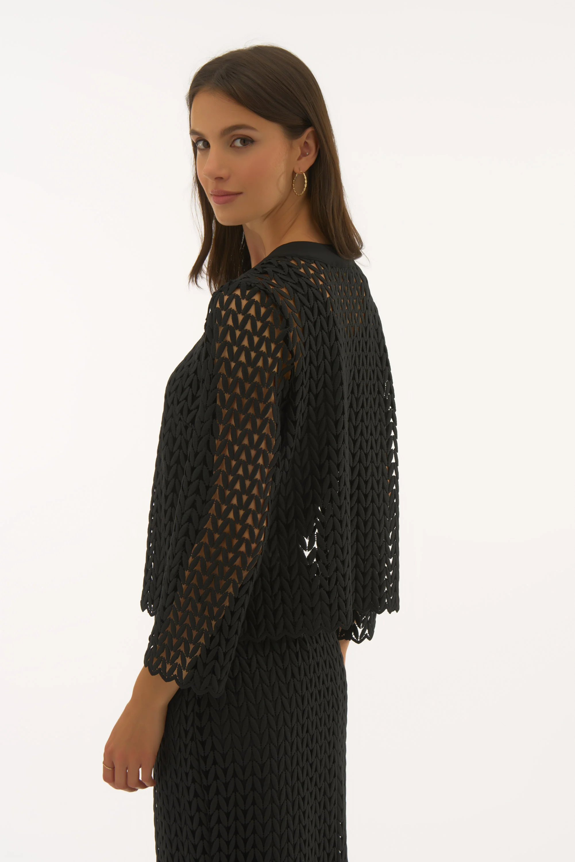 Joseph Ribkoff Guipure And Silky Knit Two Piece Set Style 251738 - Image 8