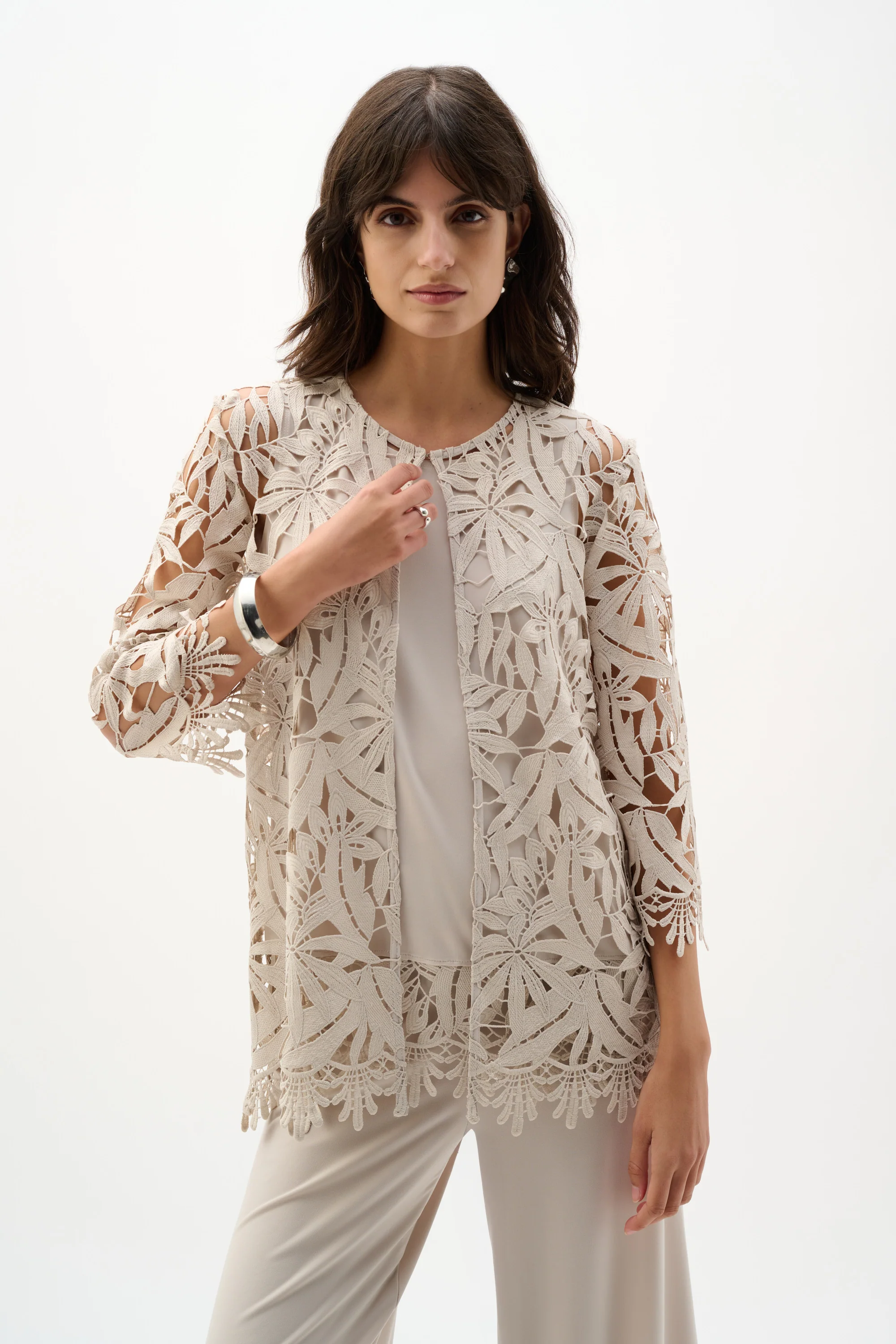 Joseph Ribkoff Guipure Lace Straight Cover-Up Style 262096 - Image 3