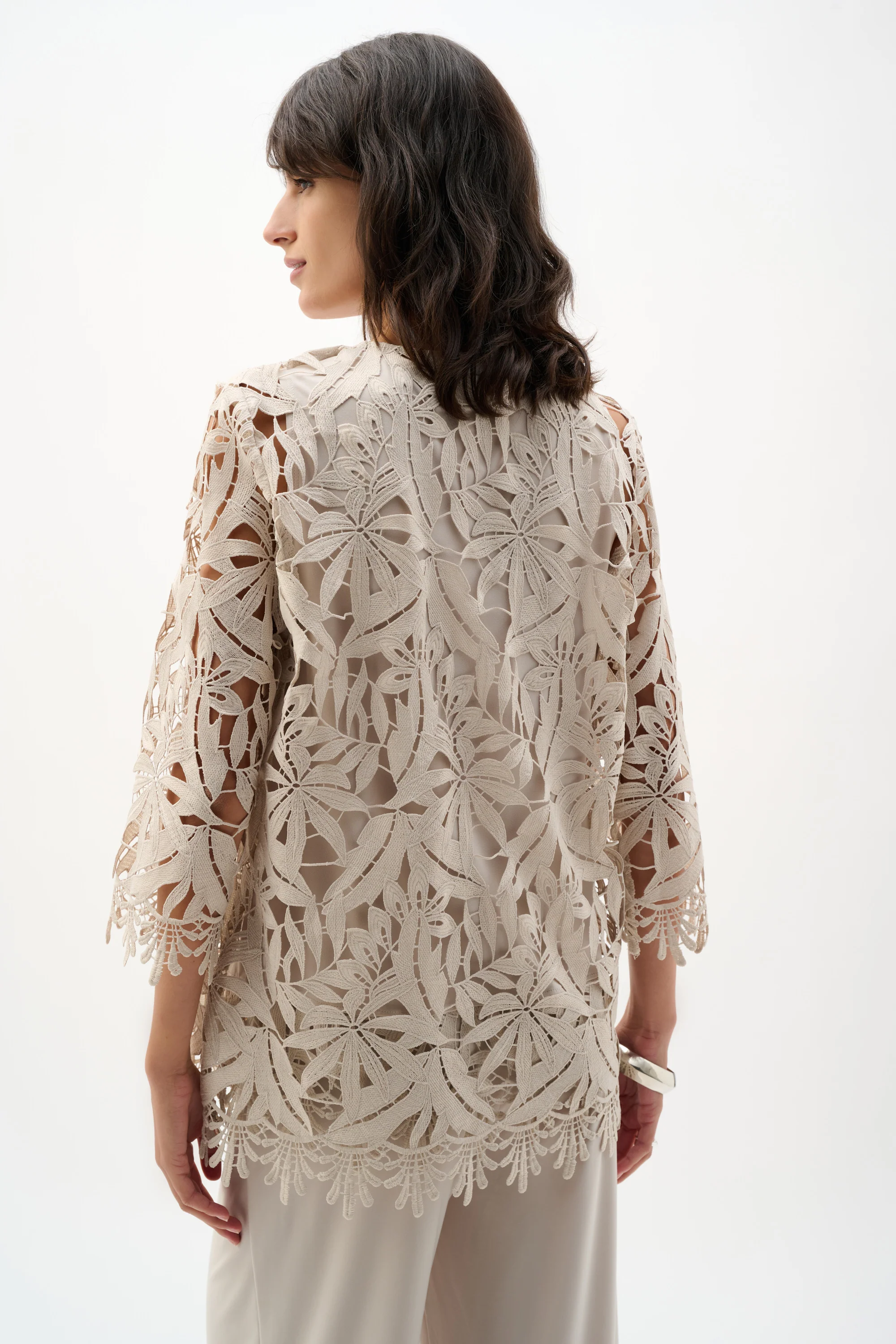Joseph Ribkoff Guipure Lace Straight Cover-Up Style 262096 - Image 5