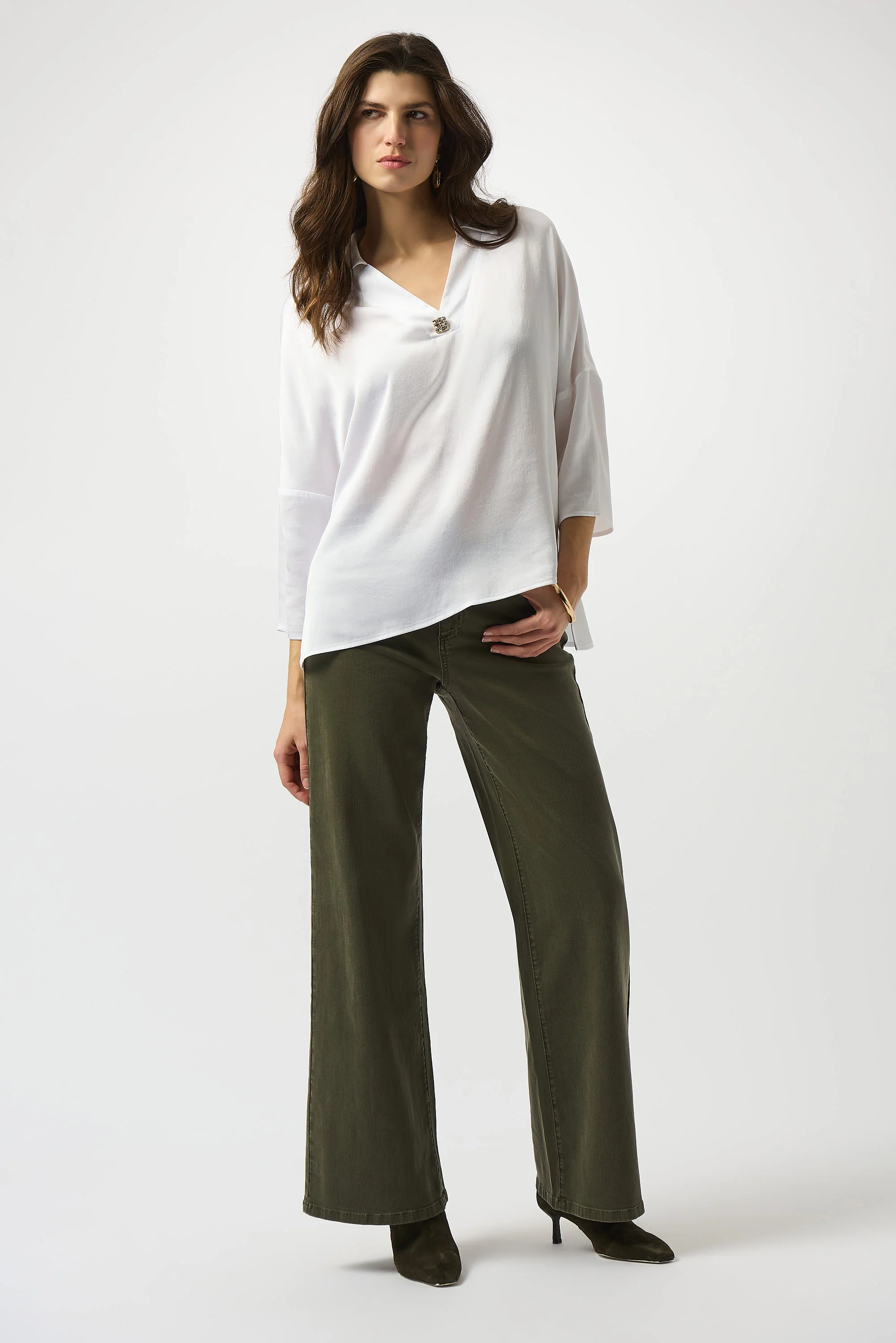 Joseph Ribkoff Hammered Satin Boxy Top Style 253076 - Image 2